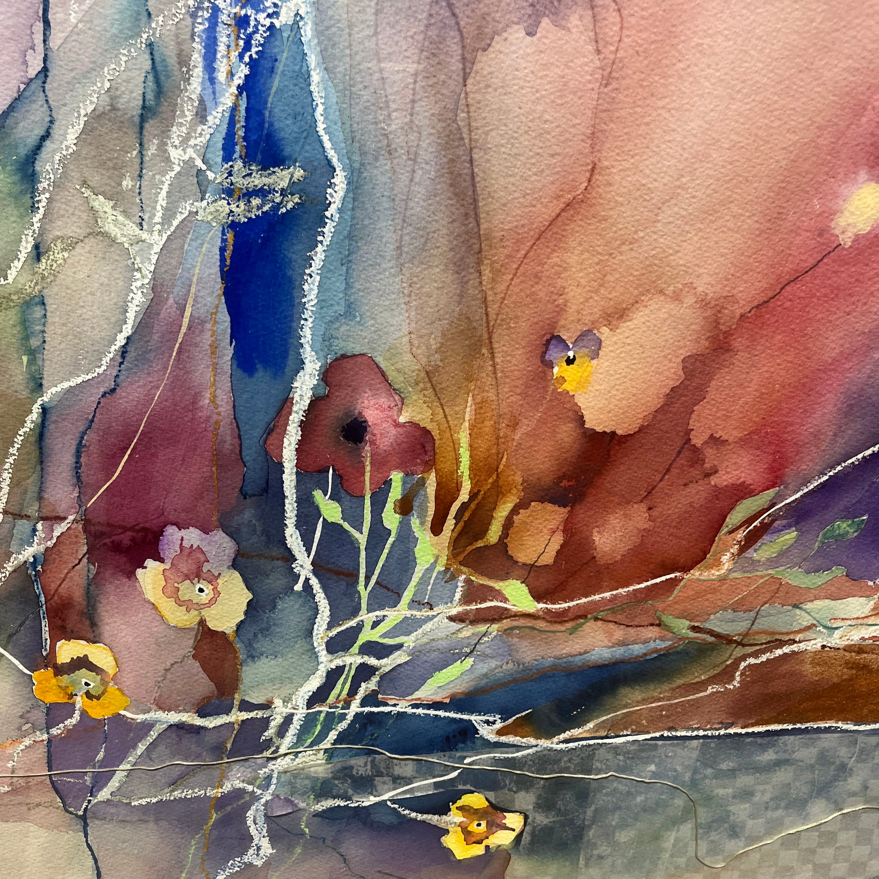 Flower Power by Marian Steen Watercolor Mixed Media on Paper Wall Art