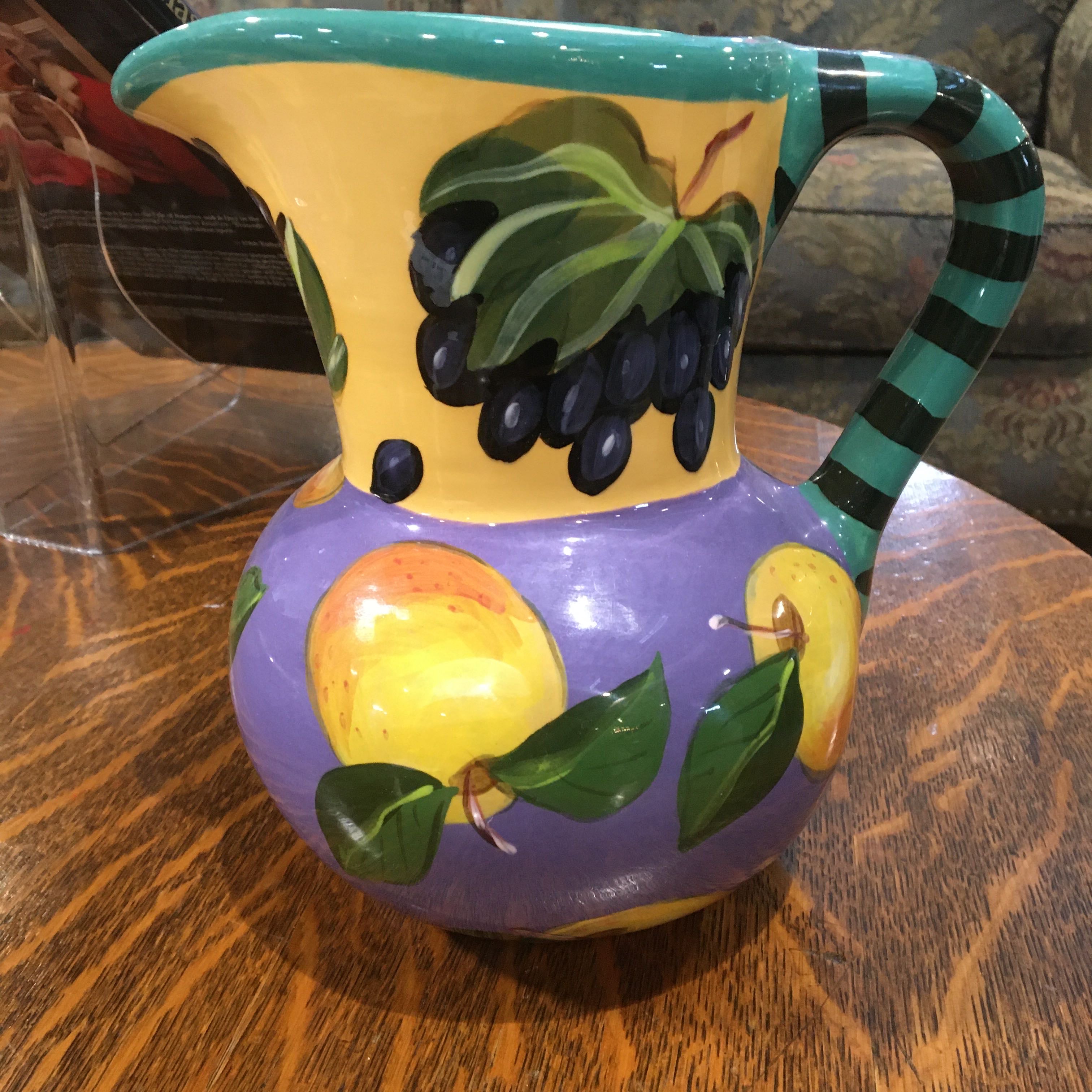 Droll Designs Grapes and Pears Pitcher