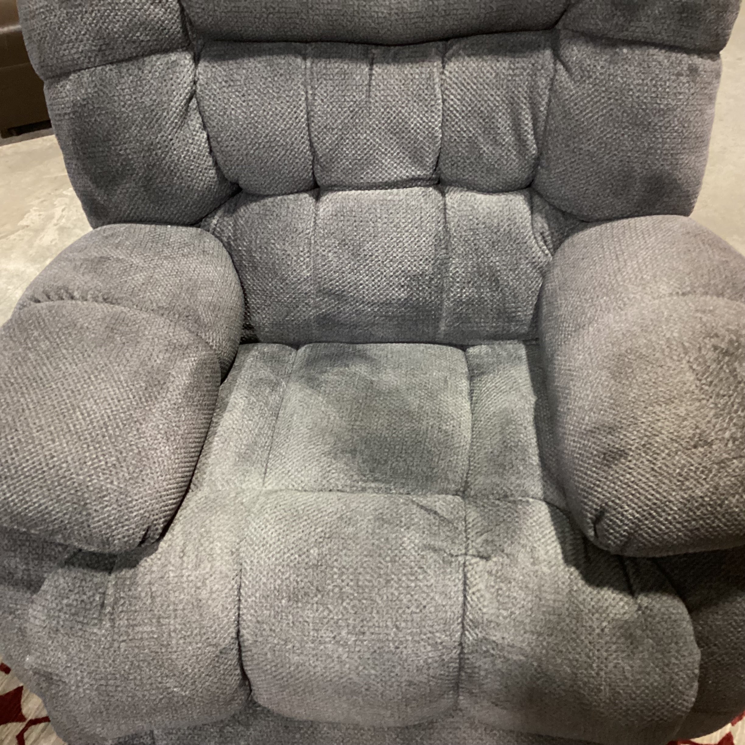 Catnapper Slate Chenille Woven Rock Swivel Recliner Chair 43"x 43"x 42"