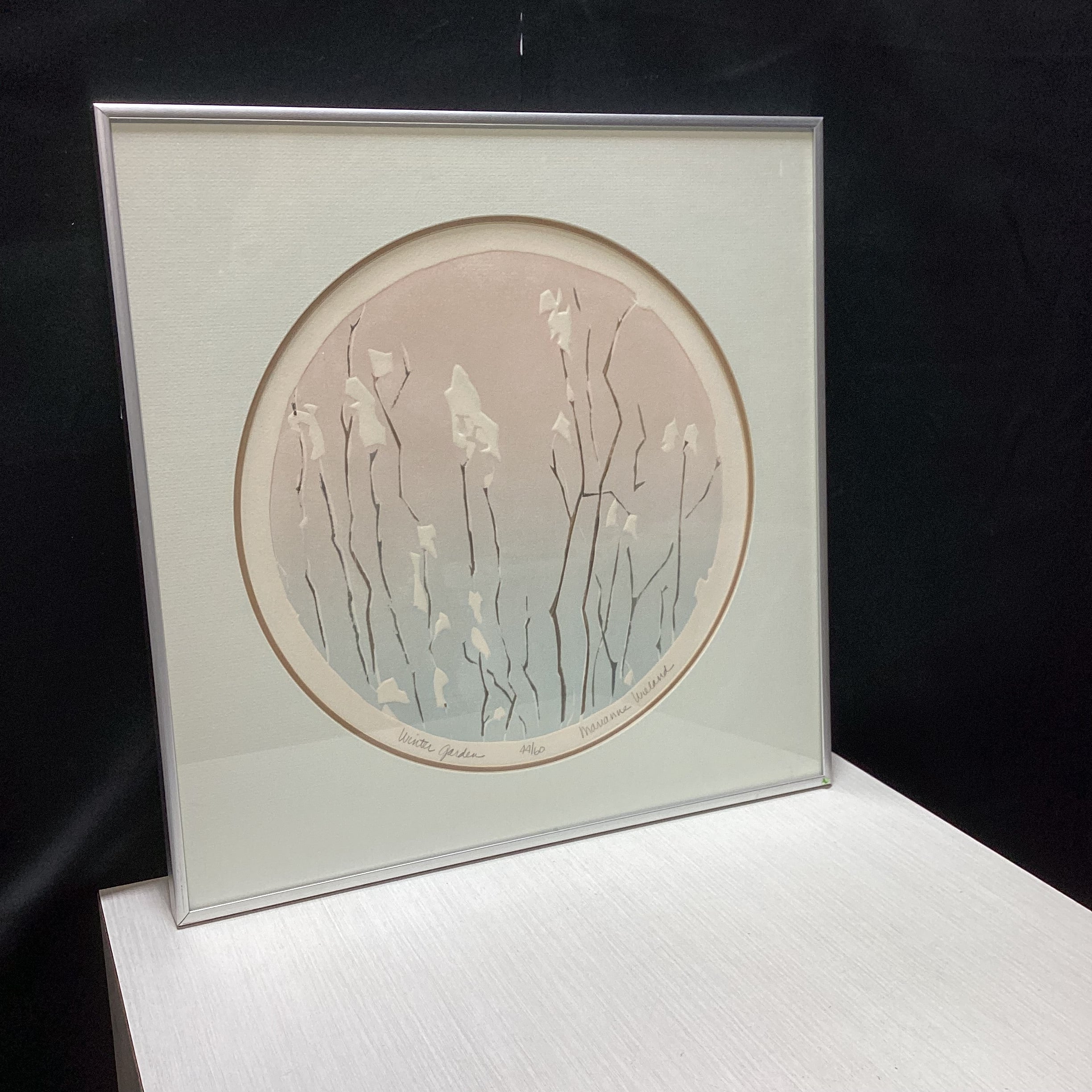 Marianne Wieland Signed "Winter Garden" Limited Edition Print 17.5" x 17.5"