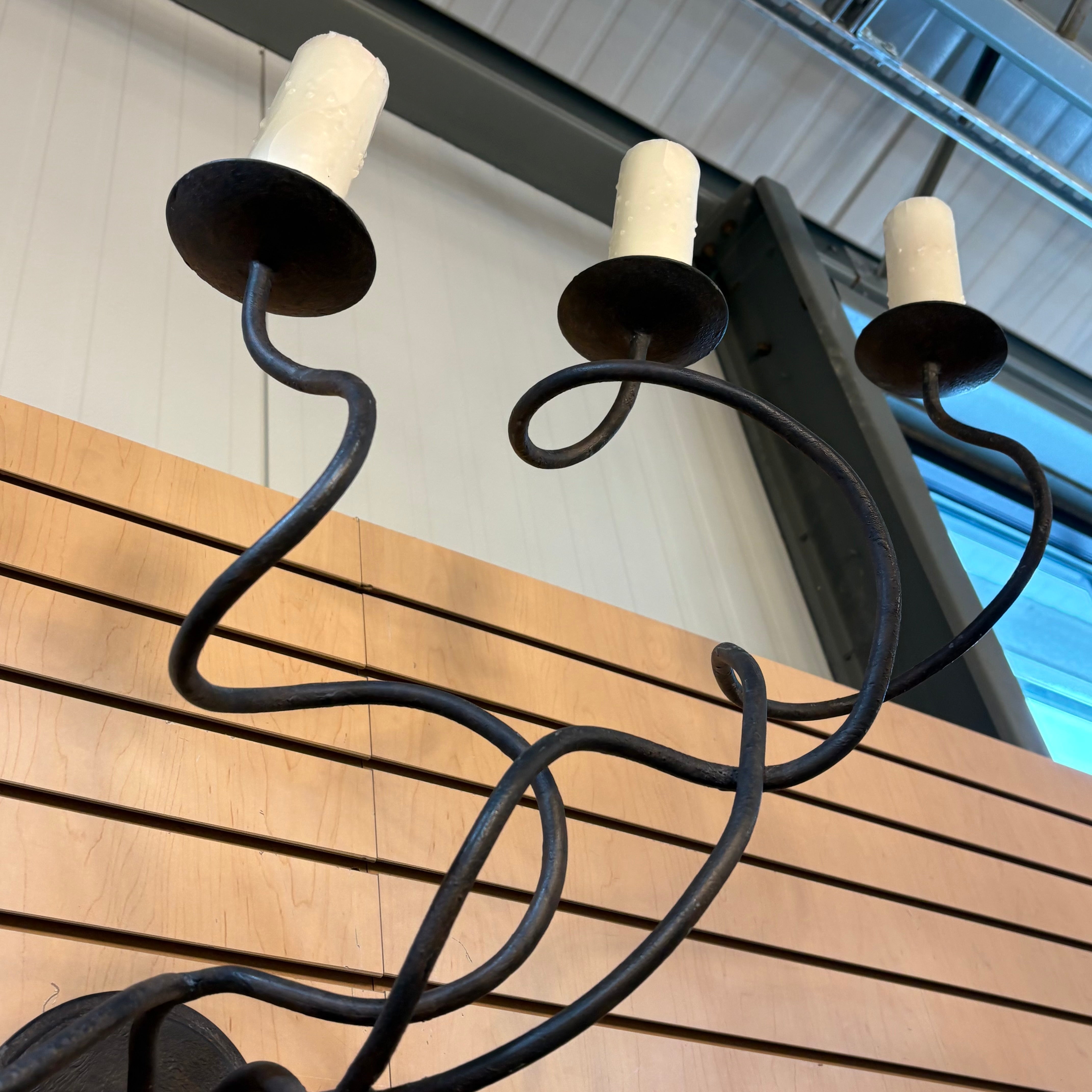 Custom 4-Light Bronze Metal Ascending Candelabra Wall Sconce 32”x 32”x 12”