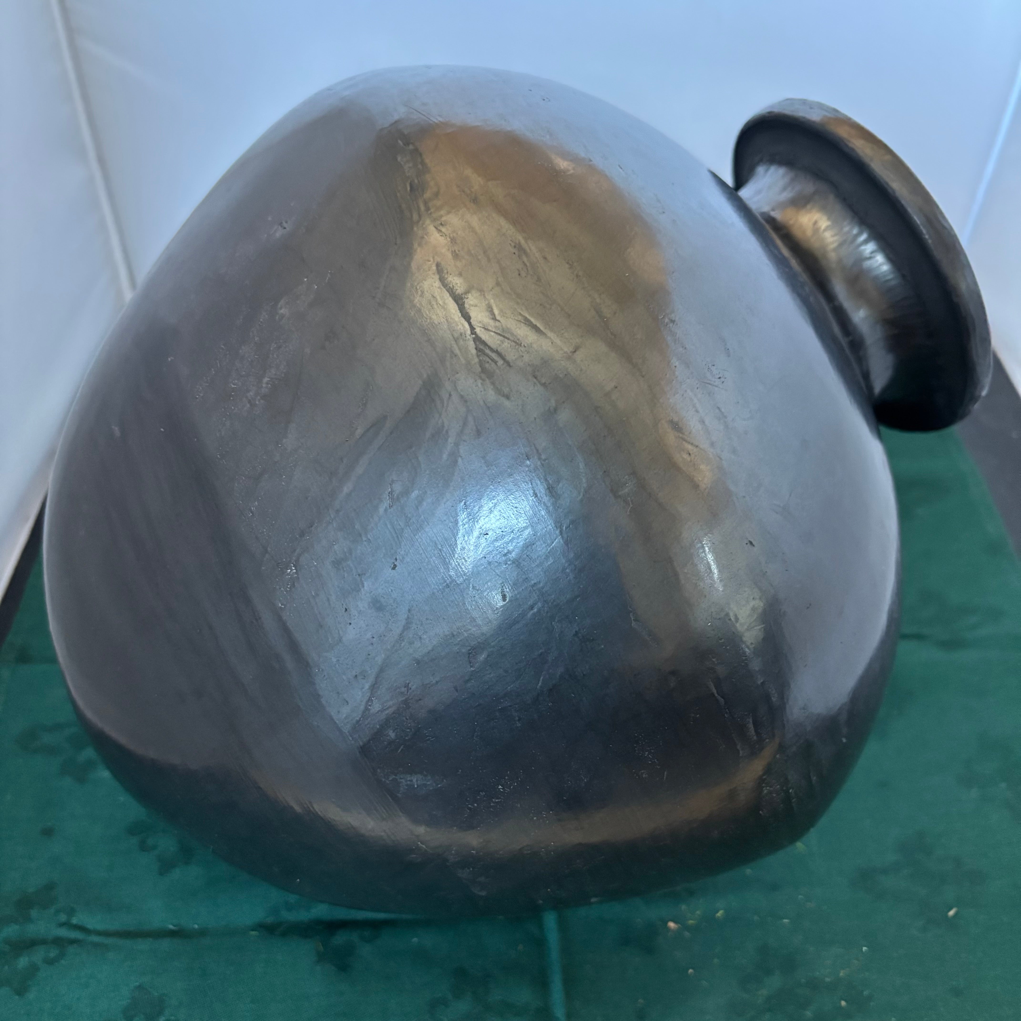 Vintage Oaxacan Barro Negro Vase, 12" x 14"