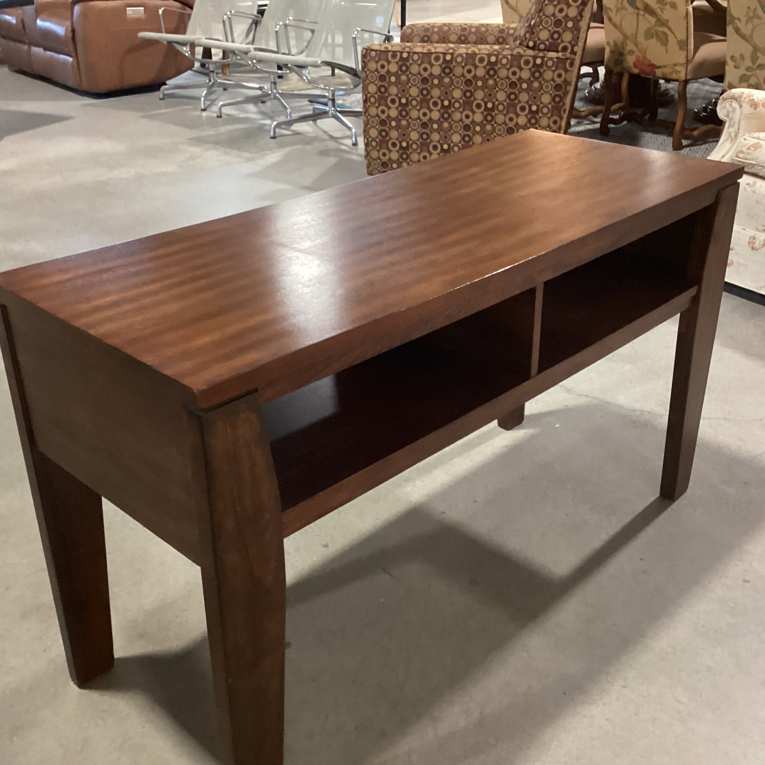 Dark Finish Wood with Open Cubbies Console Sofa Table 48"x 19"x 28"