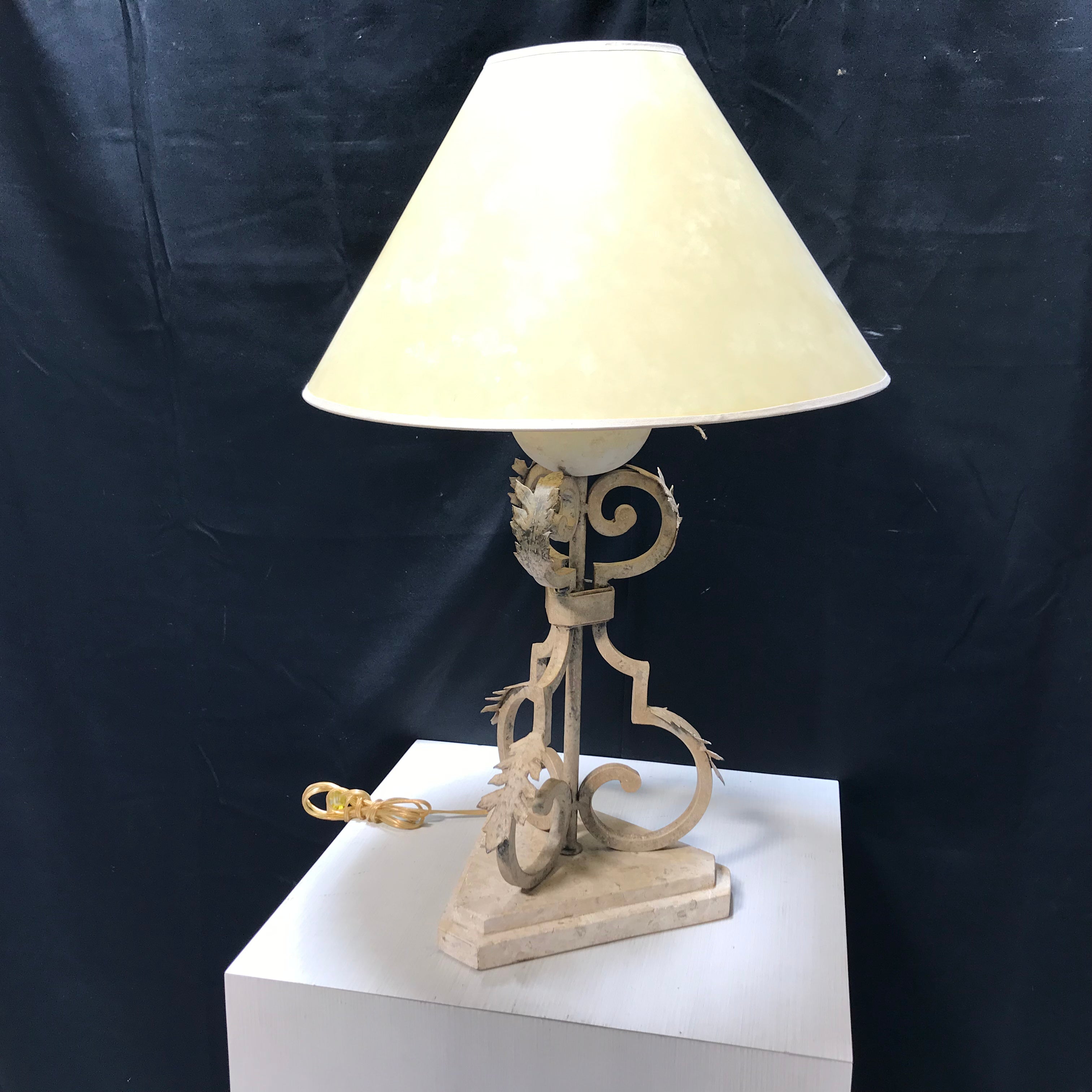 Decorative Wrought Iron Marble Base Table Lamp 11"x 29"