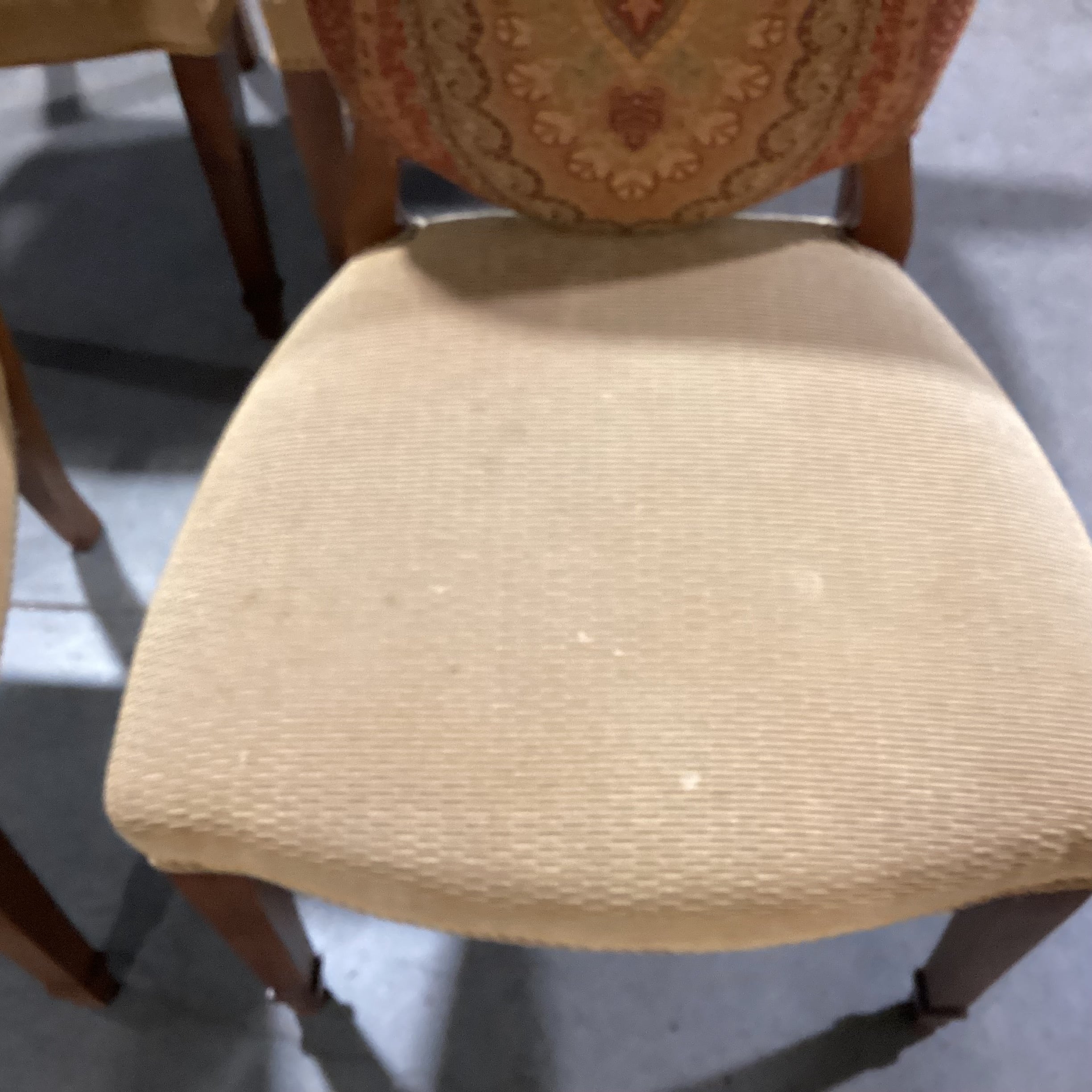 SET of 4 Gold Red Paisley with Gold Ribbed & Micro Suede Back Dining Chairs 22"x 20"x 38"e