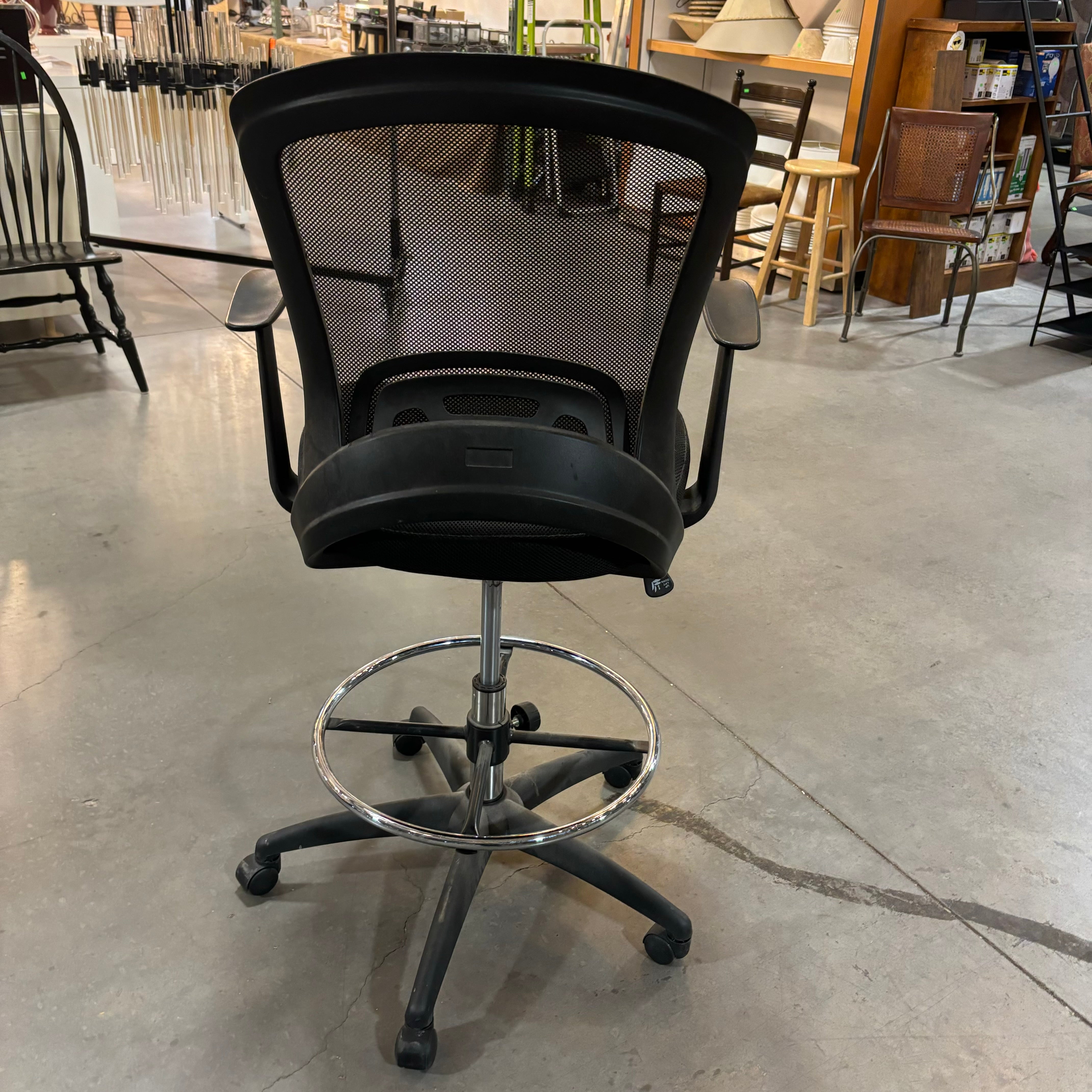 Black Mesh Rolling Adjustable Height Office Chair 27"x 27"x 40" to 47"