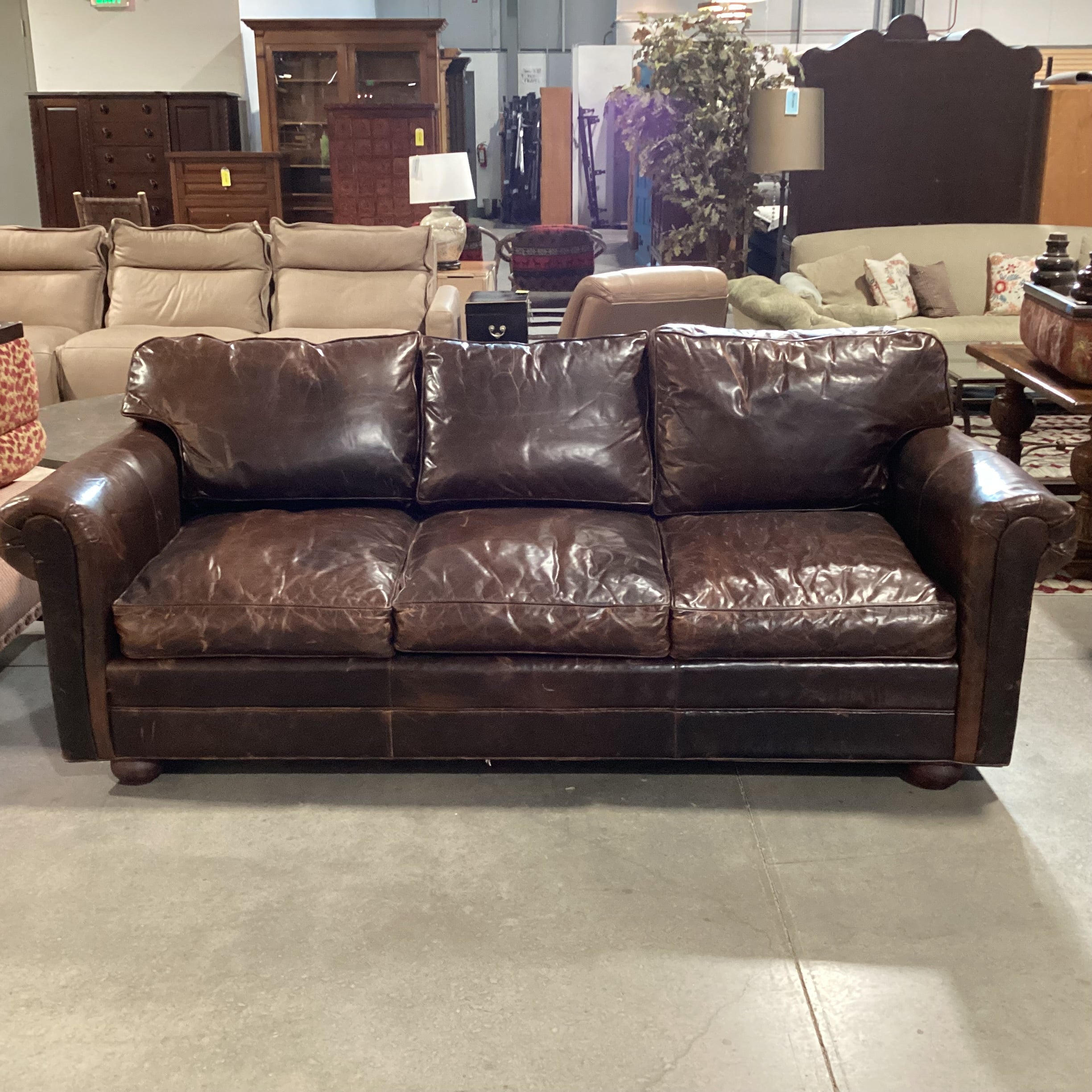 Old Hickory Tannery Distyressed Leather Queen Sleeper Sofa 91"x 43"x 33"