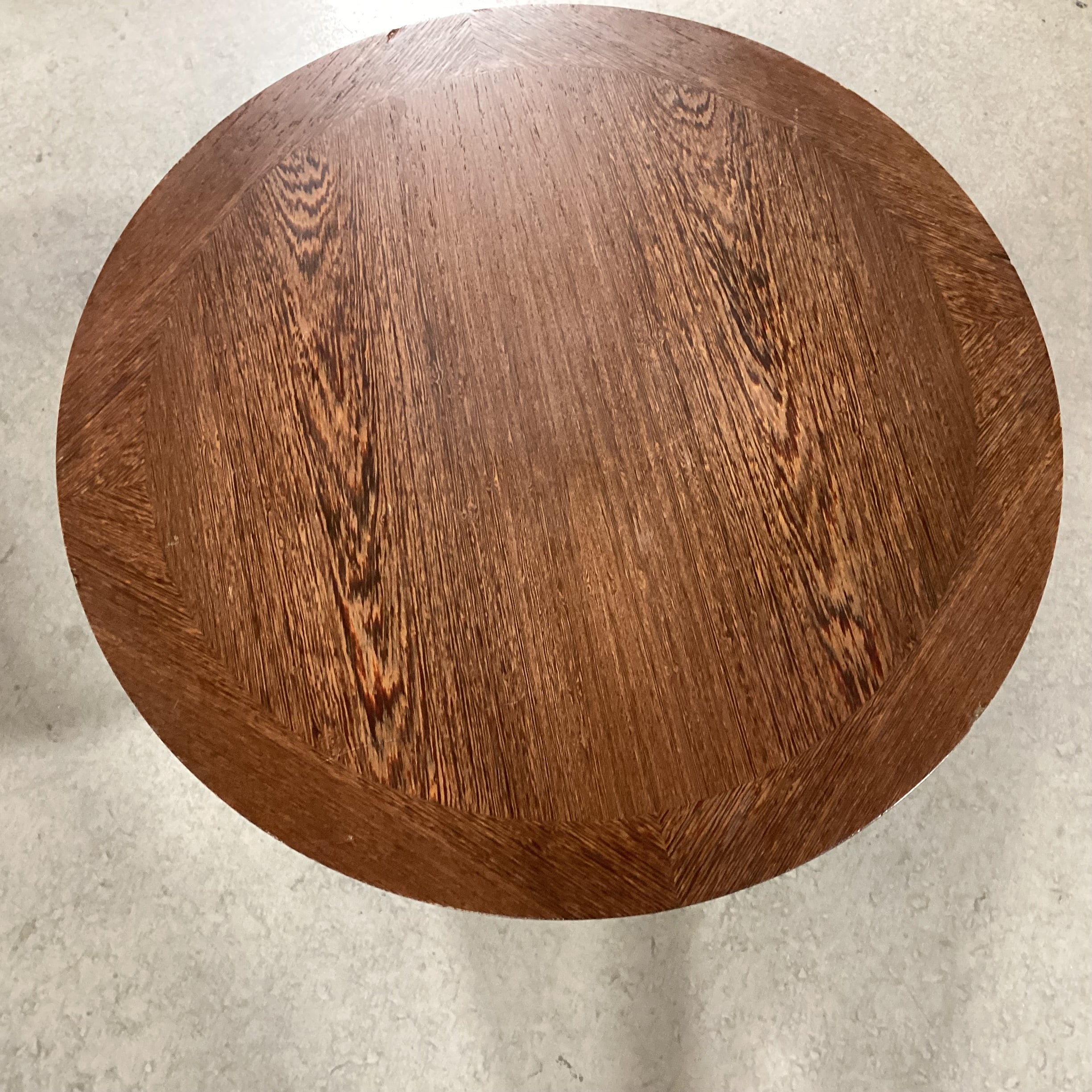 Christian Liaigre for Holly Hunt Geometric Wood Veneer Accent Table 23.5" Diameter x 26"