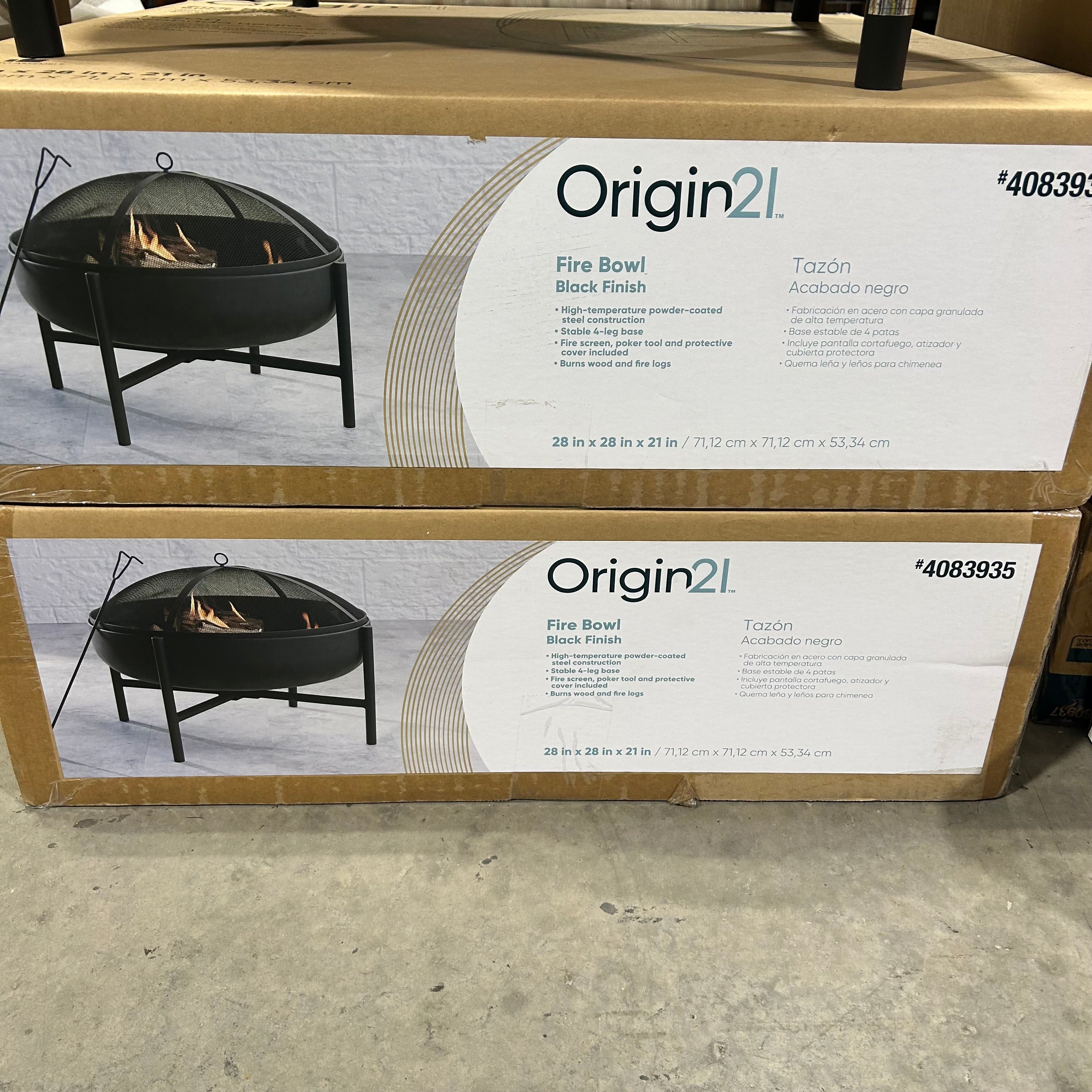 Origin 21 Black Fire Bowl 28"x 21'