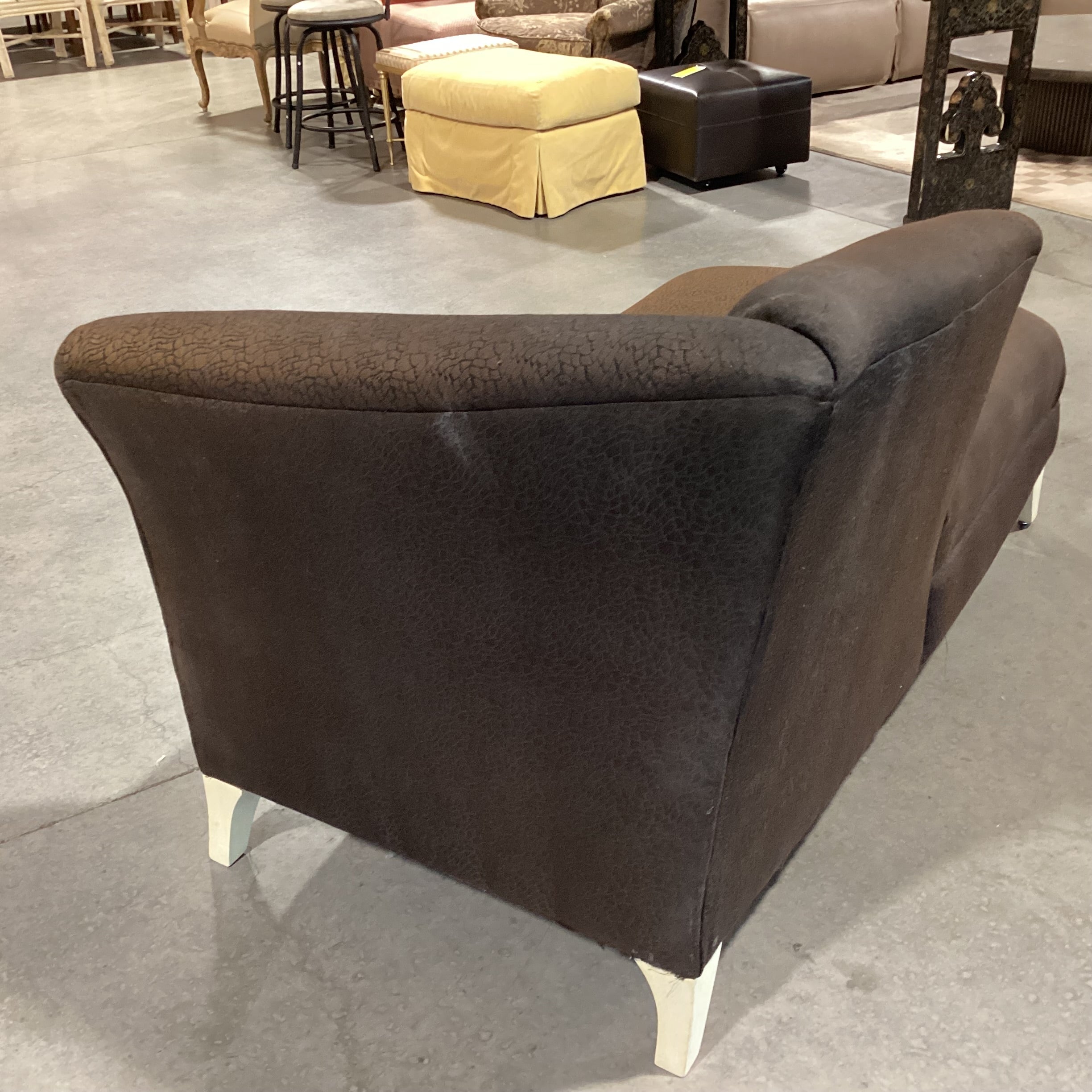 Textured Brown Modern Chaise Lounge Sofa 62"x 35"x 36"