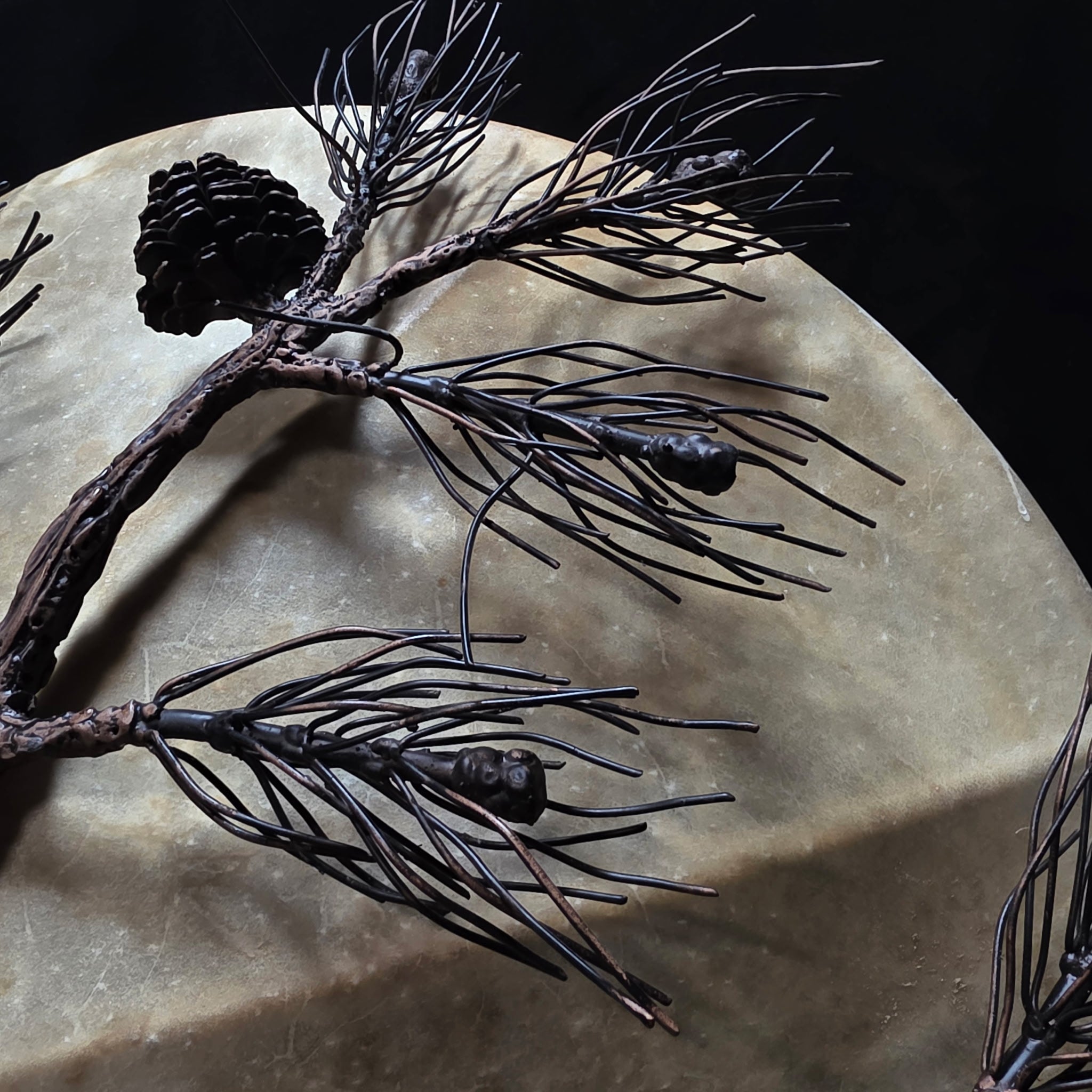 Raw Hide Pine Cone Tree Branch Wall Art 26"