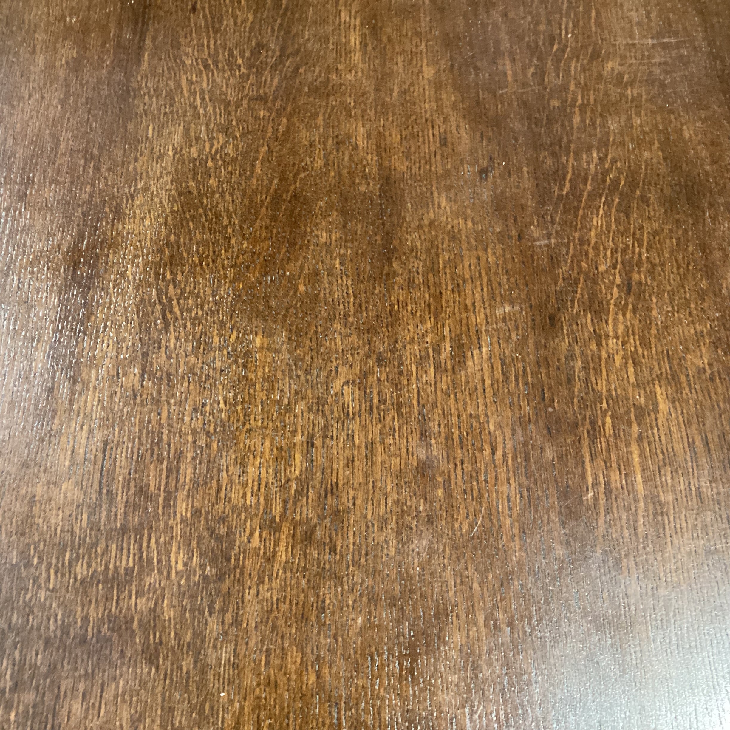 Antique Oak with Ornate Carved Trestle & 2 Extended End Leaves Dining Table 59" to 104"x 39"x 31"