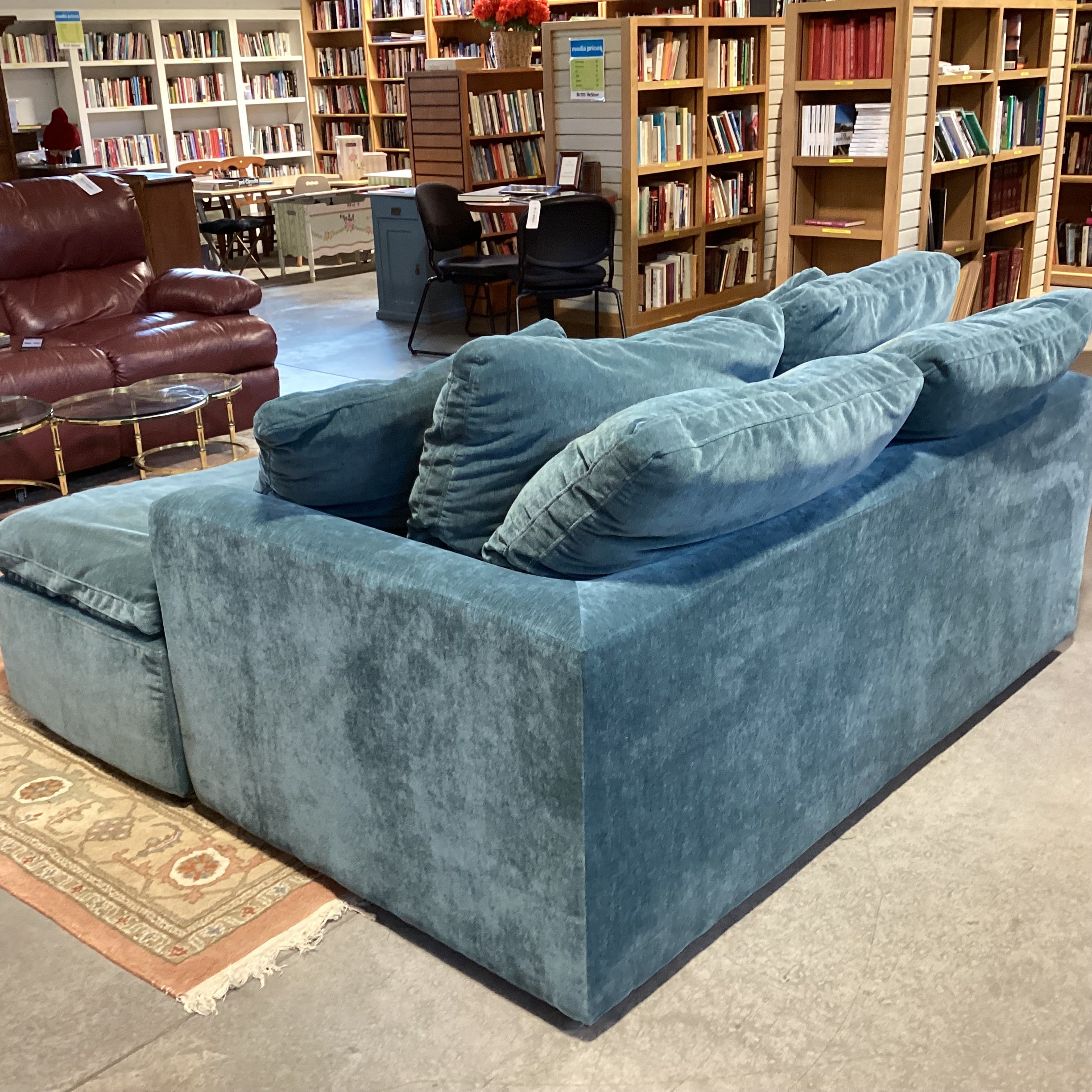 Joybird Furniture Teal 2 Piece Bryant Daybed Double Chaise Sectional 73"x 68"x 27"