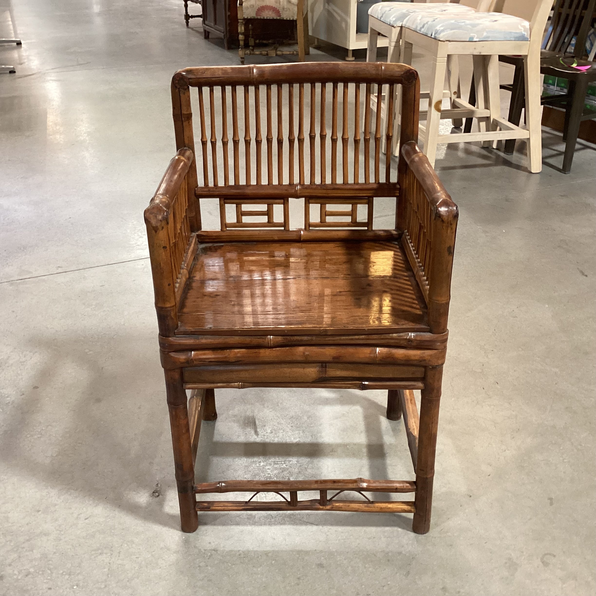 Vintage Bamboo Asian Accent Chair 20"x 16.5"x 33"