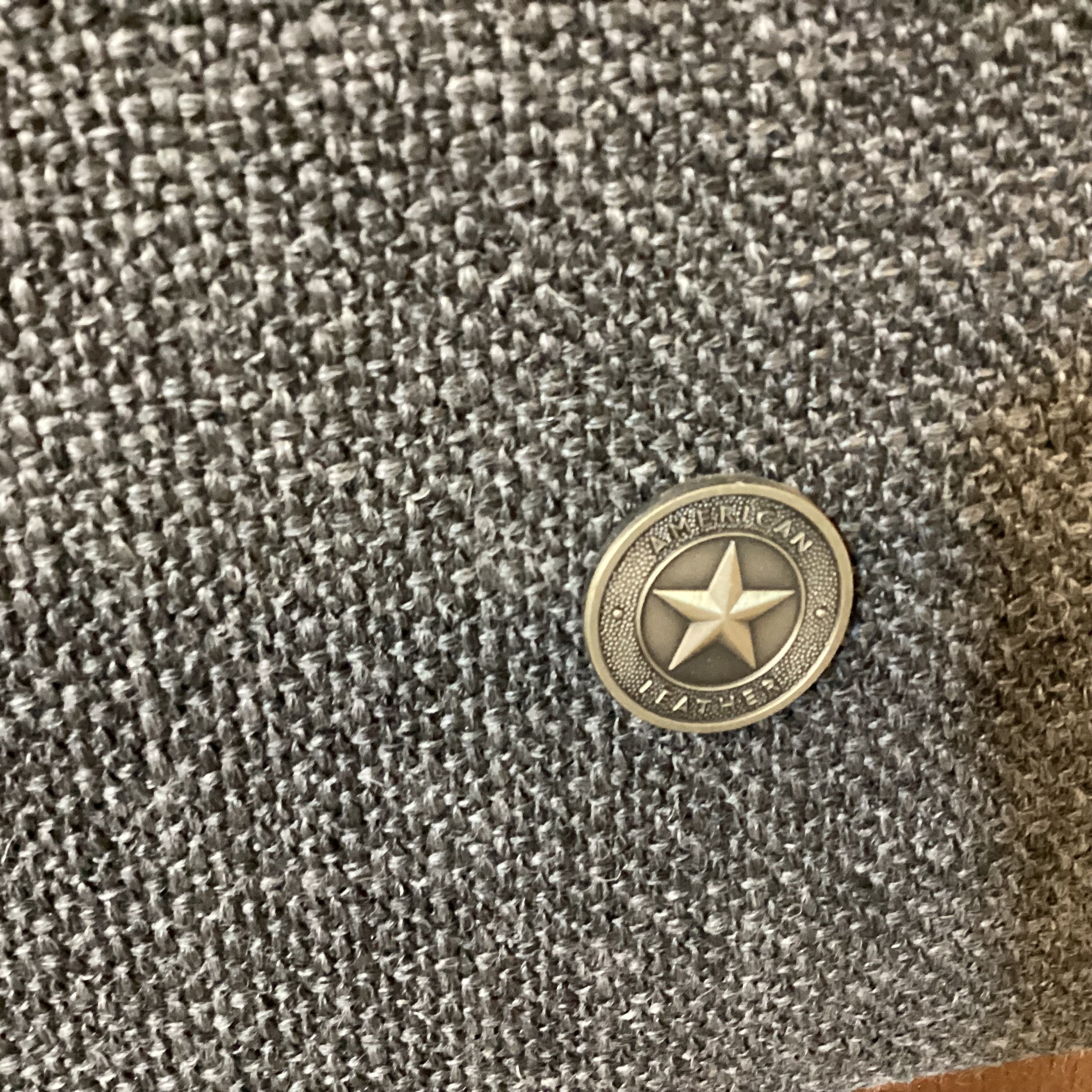 American Leather Furniture Grey Woven 2 Piece Sectional Sofa 107"x 81"x 37"x 28"