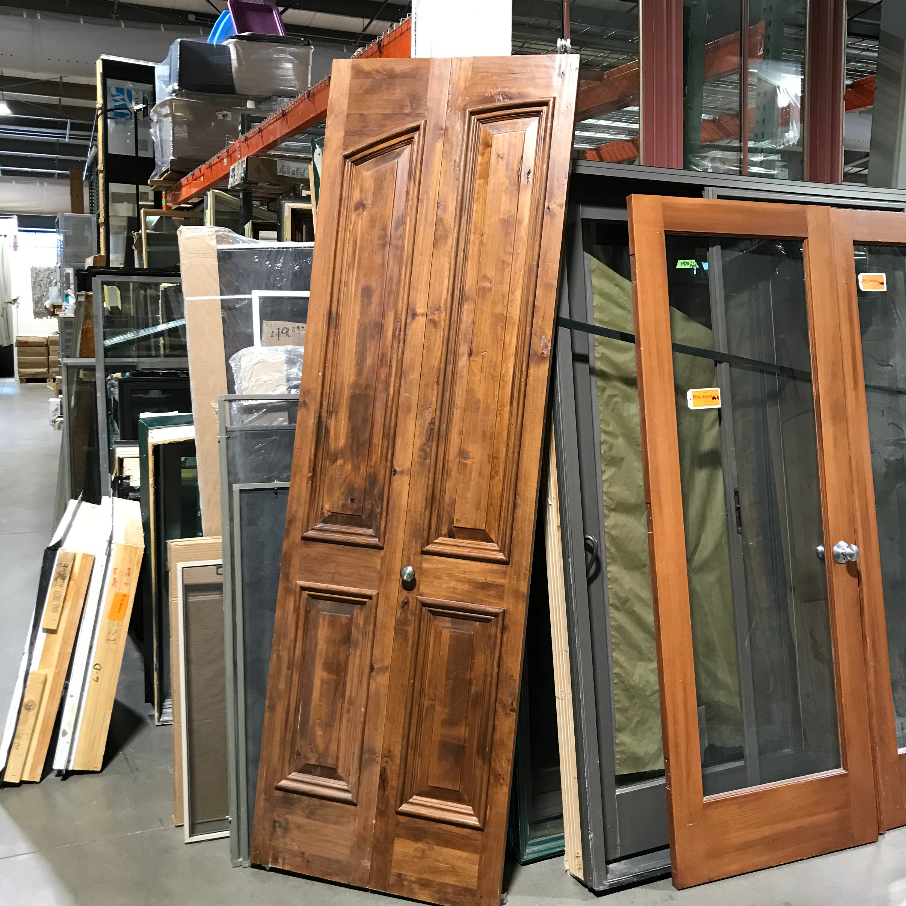 35.5"x 95"x 1.75" Brown 2 Panel Bi-Fold Door