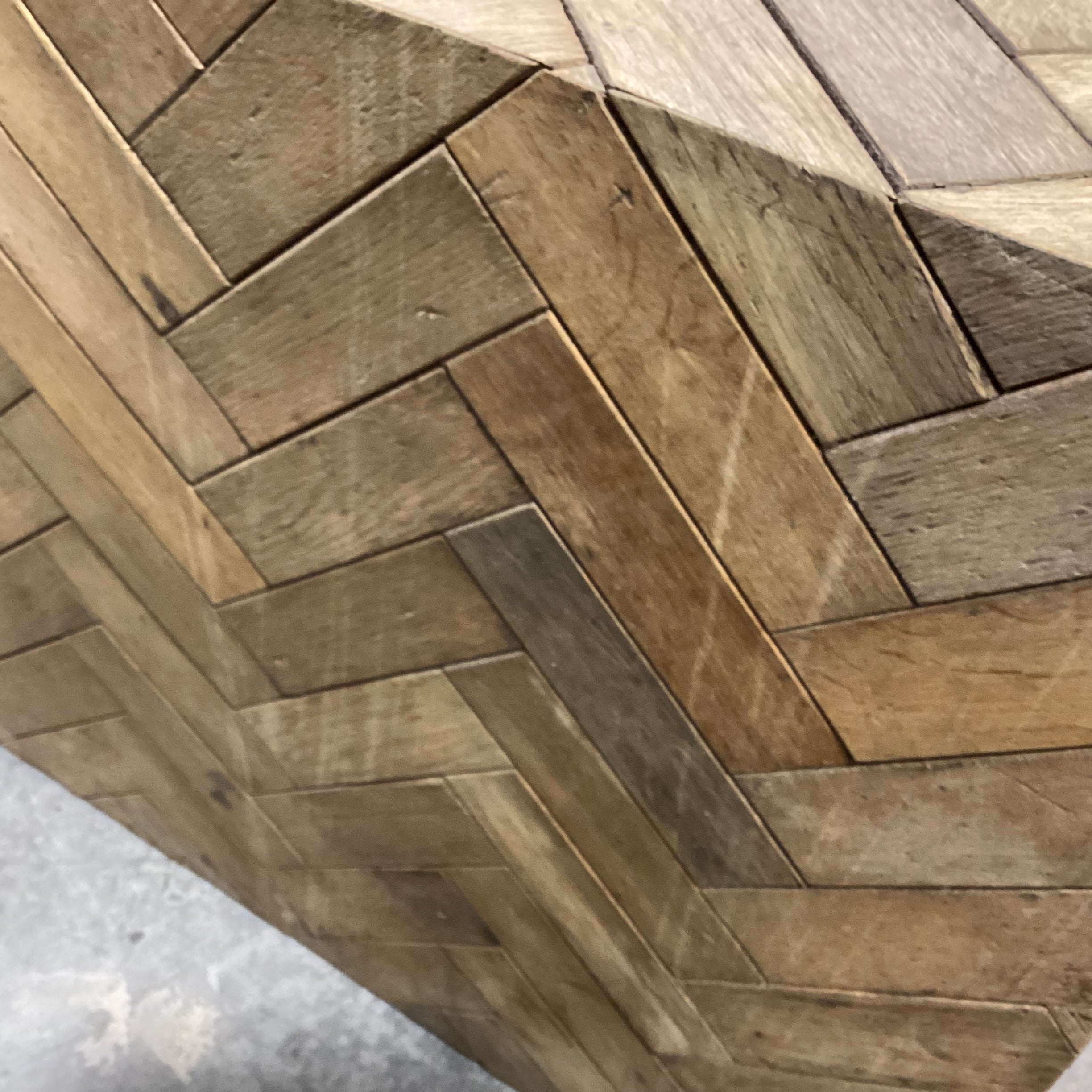 Natural Wood Plank with Chevron Pattern Desk 59"x 31.5"x 30"