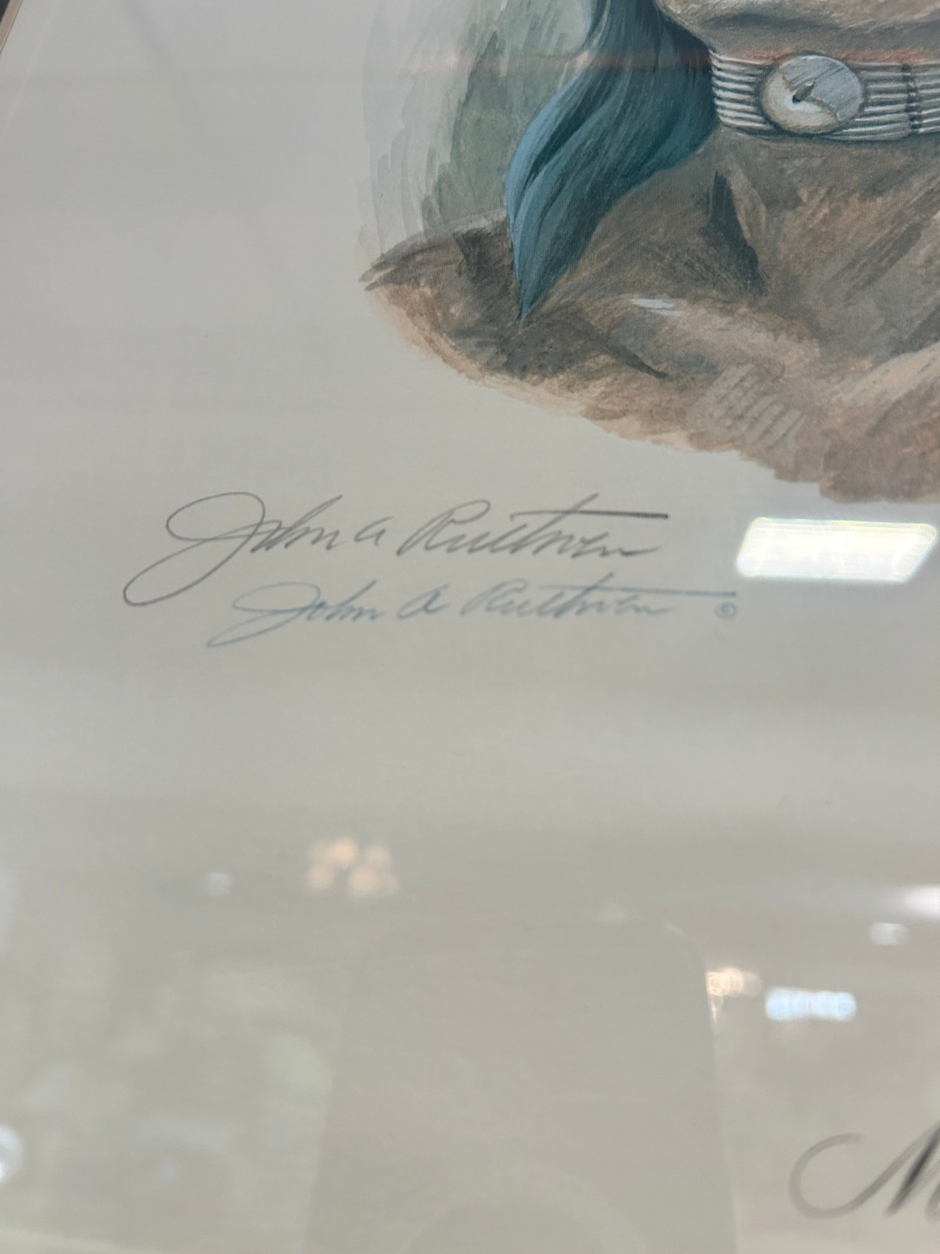 John A.Ruthven Limited Edition Lithograph Print Titled Miami Indian II" 20"x 23"