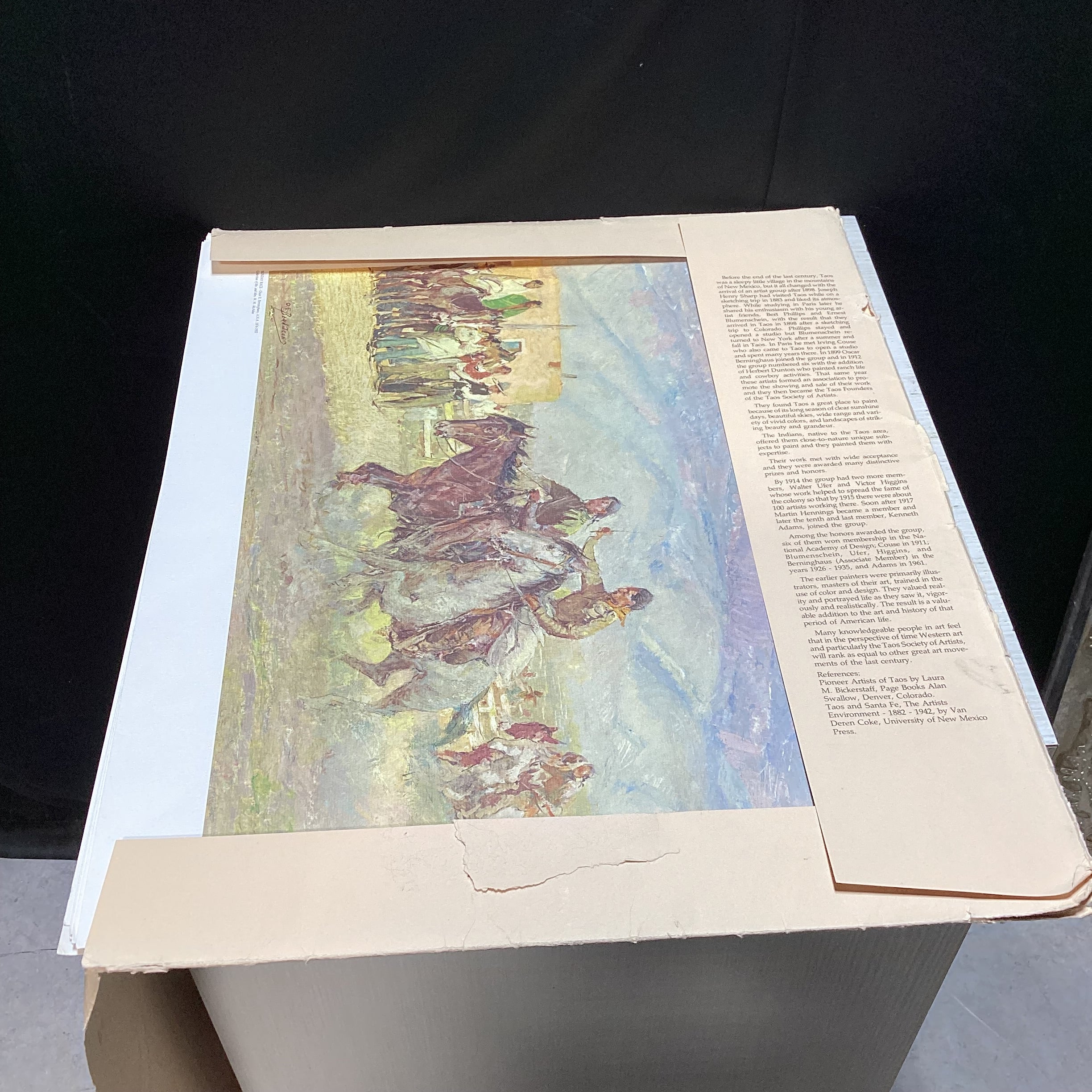 Taos, NM Artist Society 1927 Exhibition Portfolio With Colored 10 Prints 24" x 20"