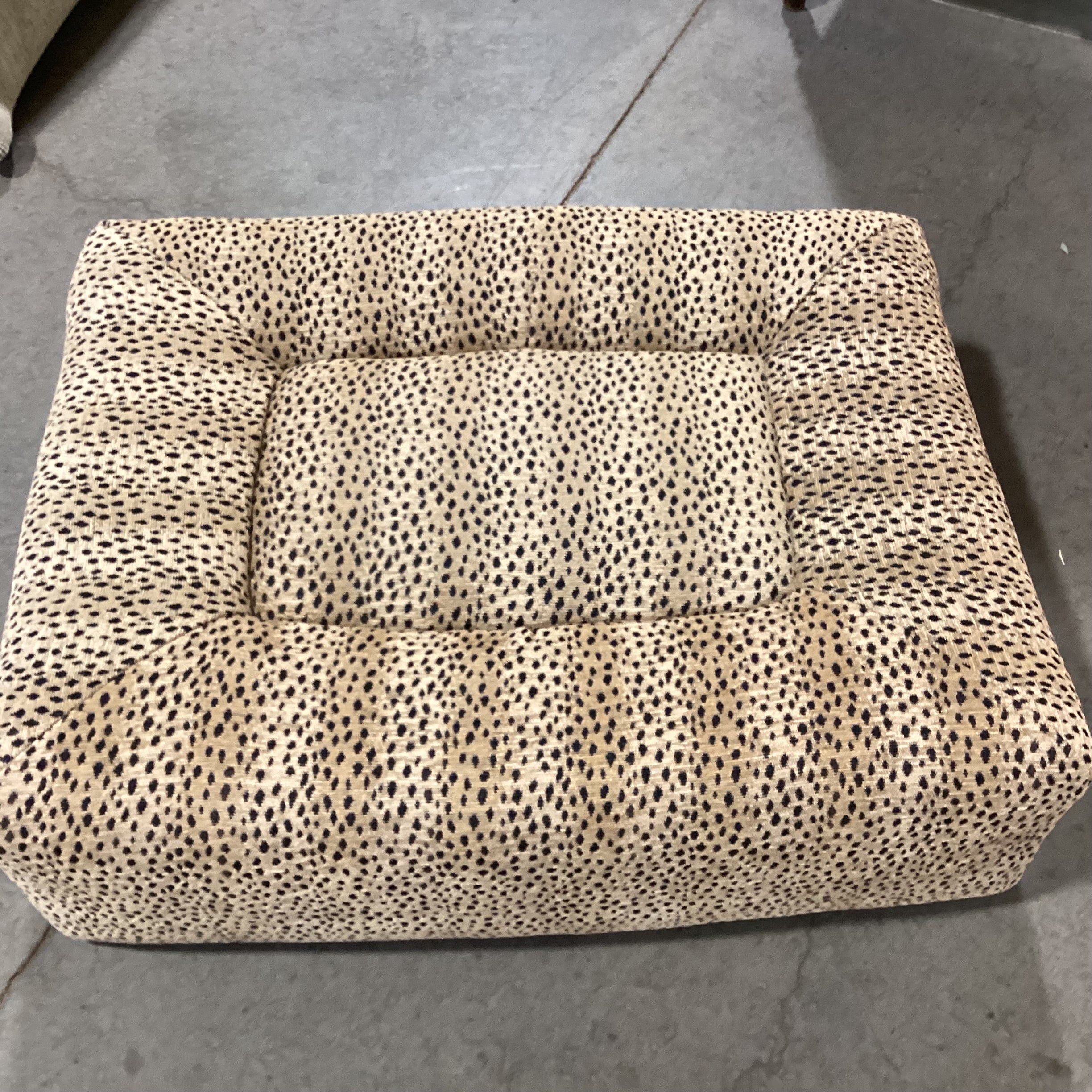 Custom Cheetah Print with Casters Ottoman 31"x 26" 17"