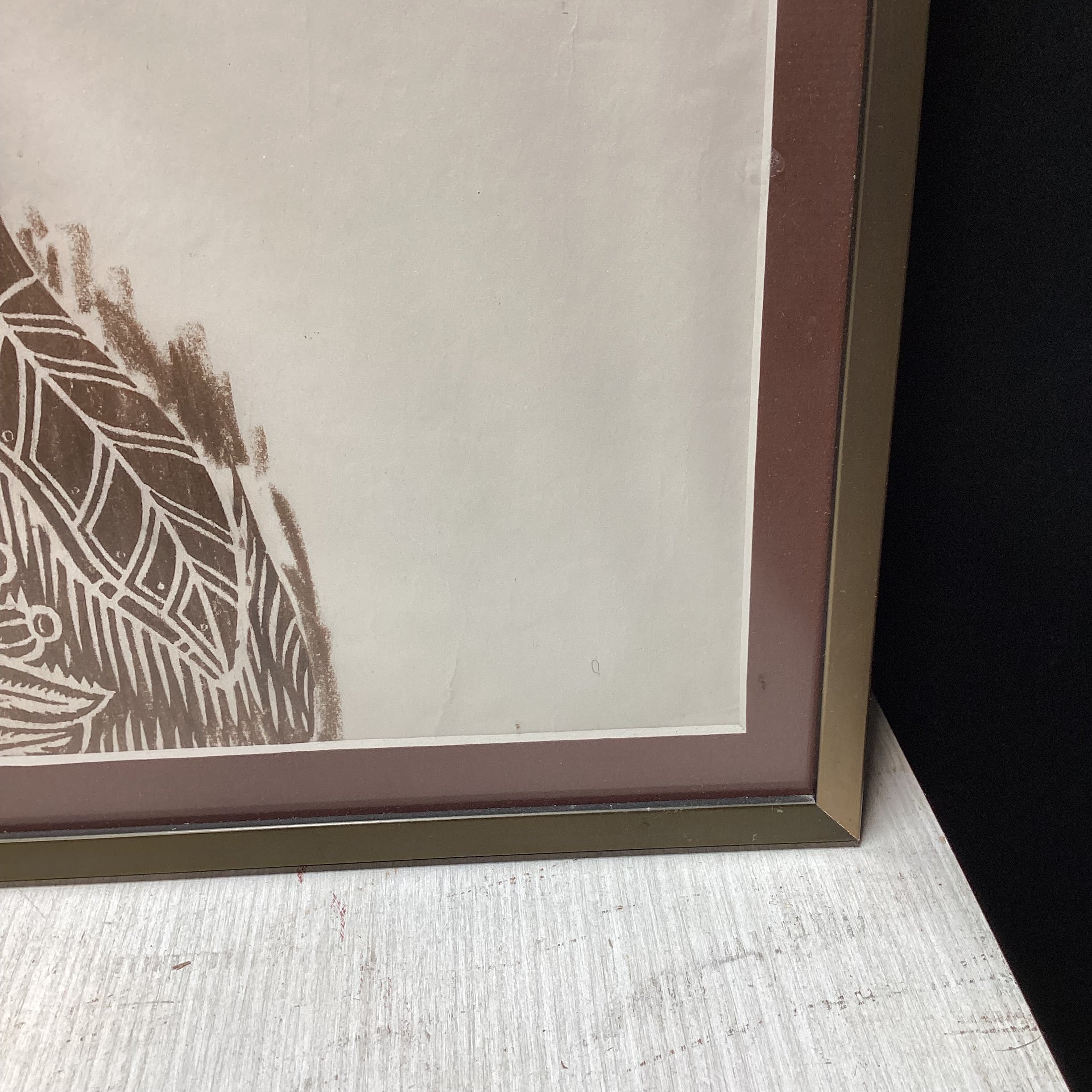 Framed Gravestone Rubbing Of Sir Thomas Peyton 17" x 30.5"