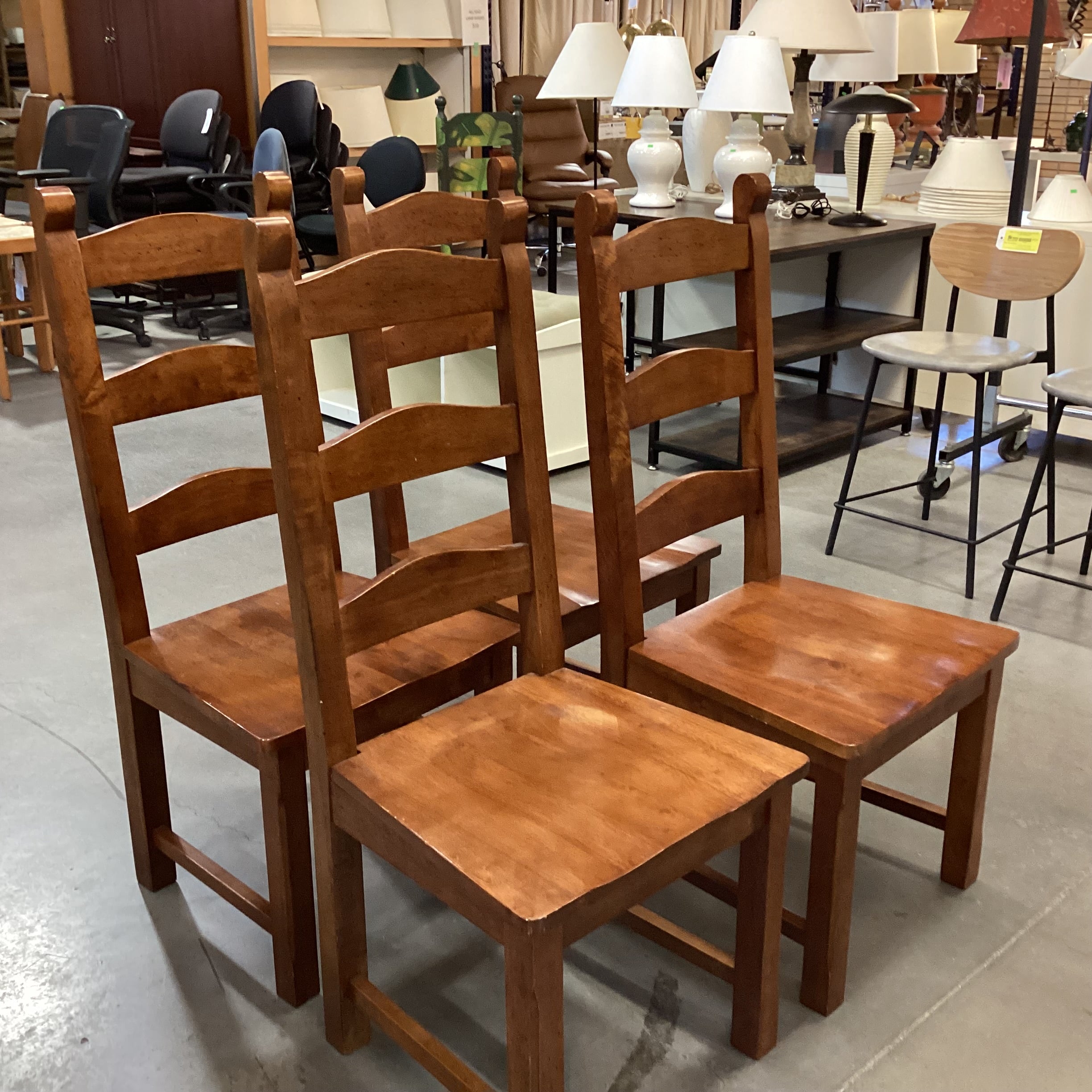 Set of 4 Dakota Ladder Back Solid Wood Dining Chairs 20"x 20"x 44"