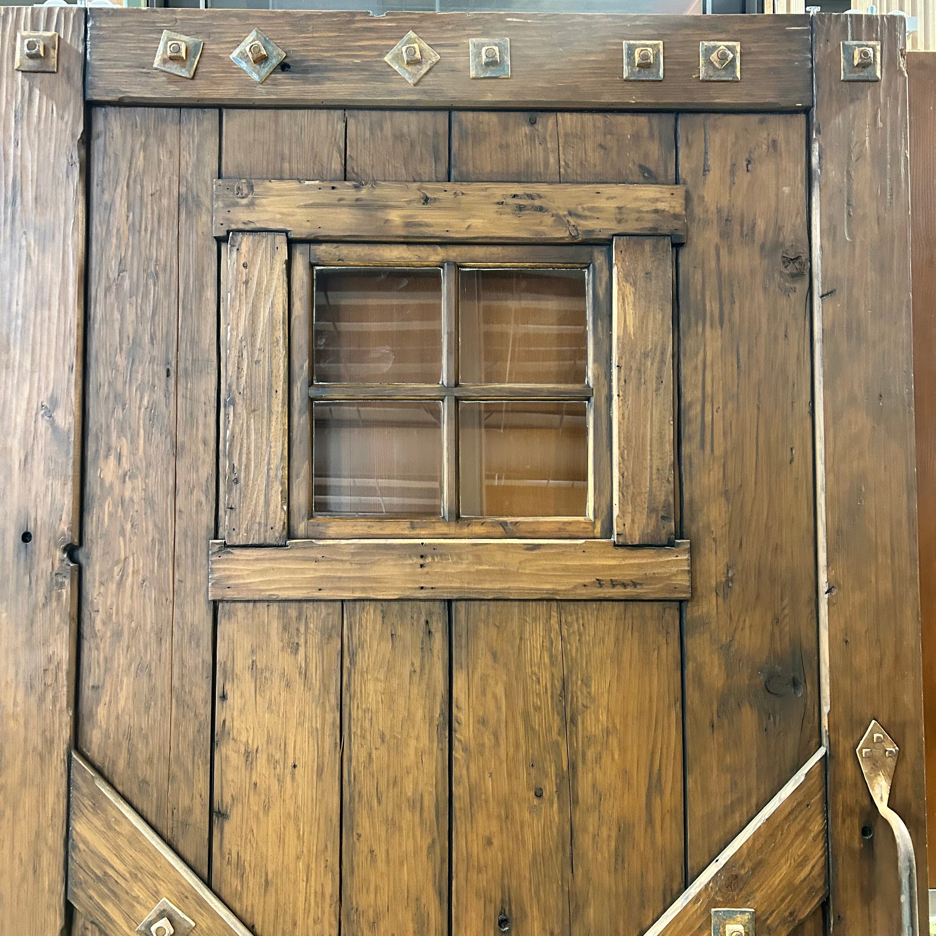 47.75"x 87.75"x 2.5" Rustic Pine Barn Door/Pocket Door with Iron Hardware Aceents