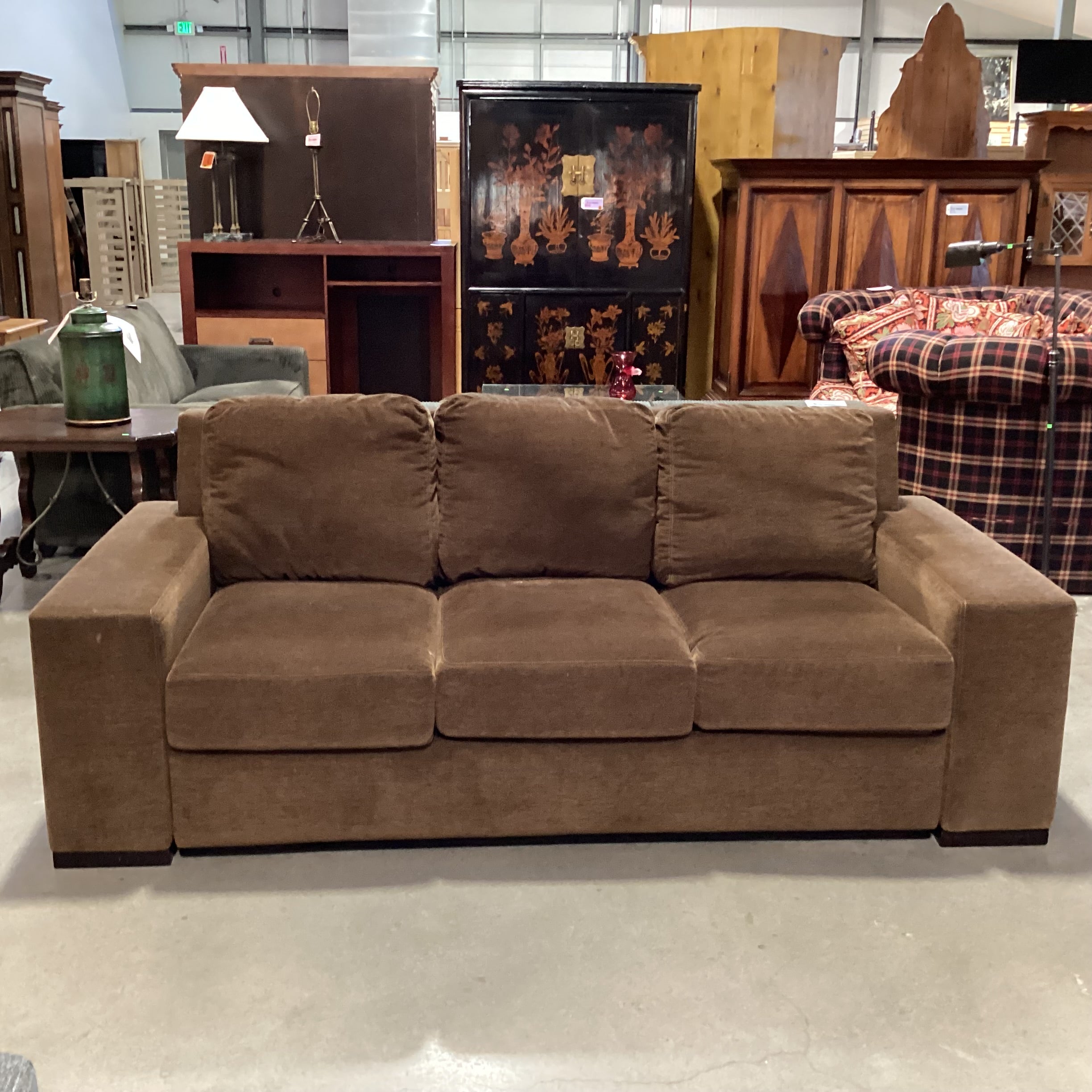 American Leather Furniture Brown Woven Queen Comfort Sleeper Sofa 90"x 41"x 35"