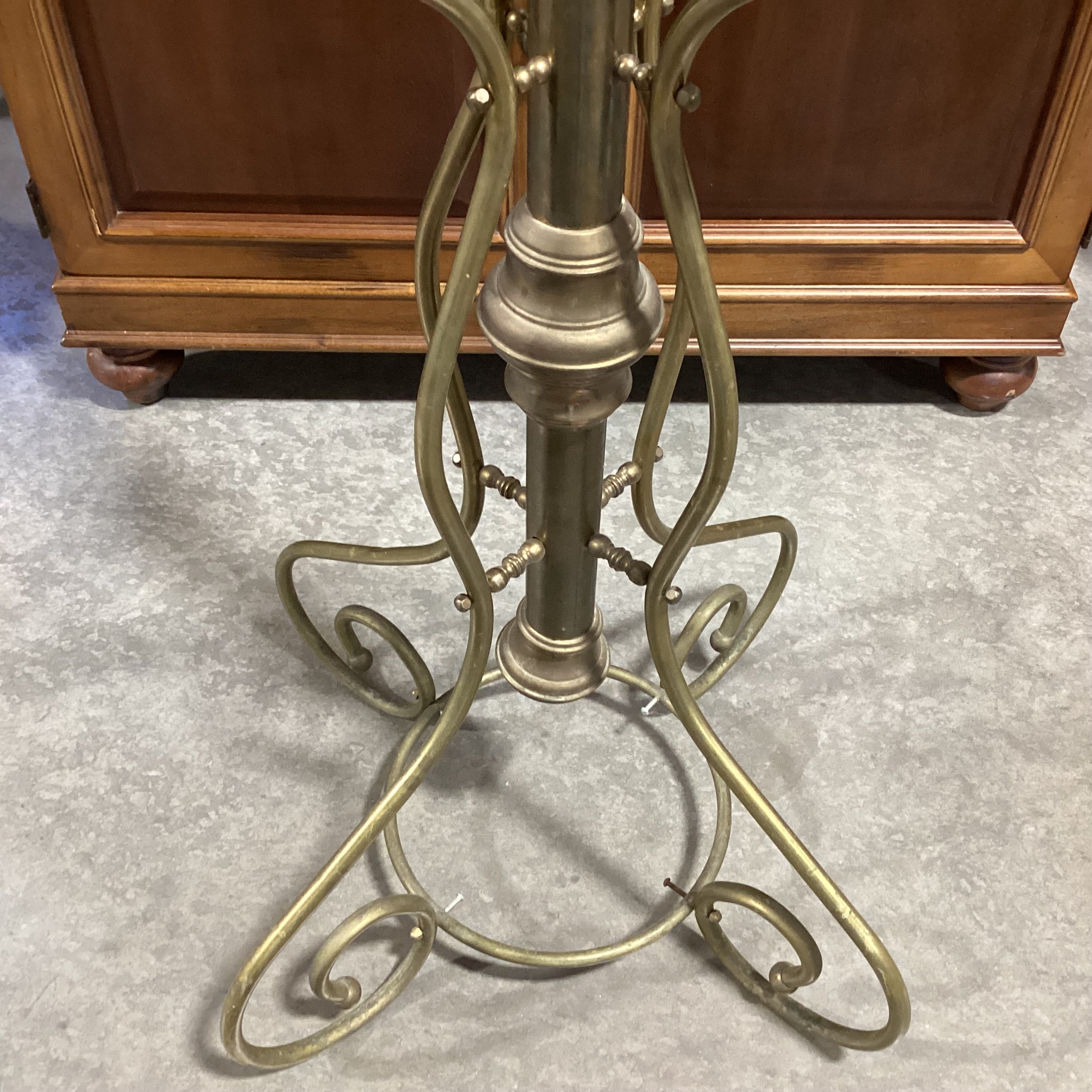 Antique Brass Coat Rack 26" Diameter x 74"