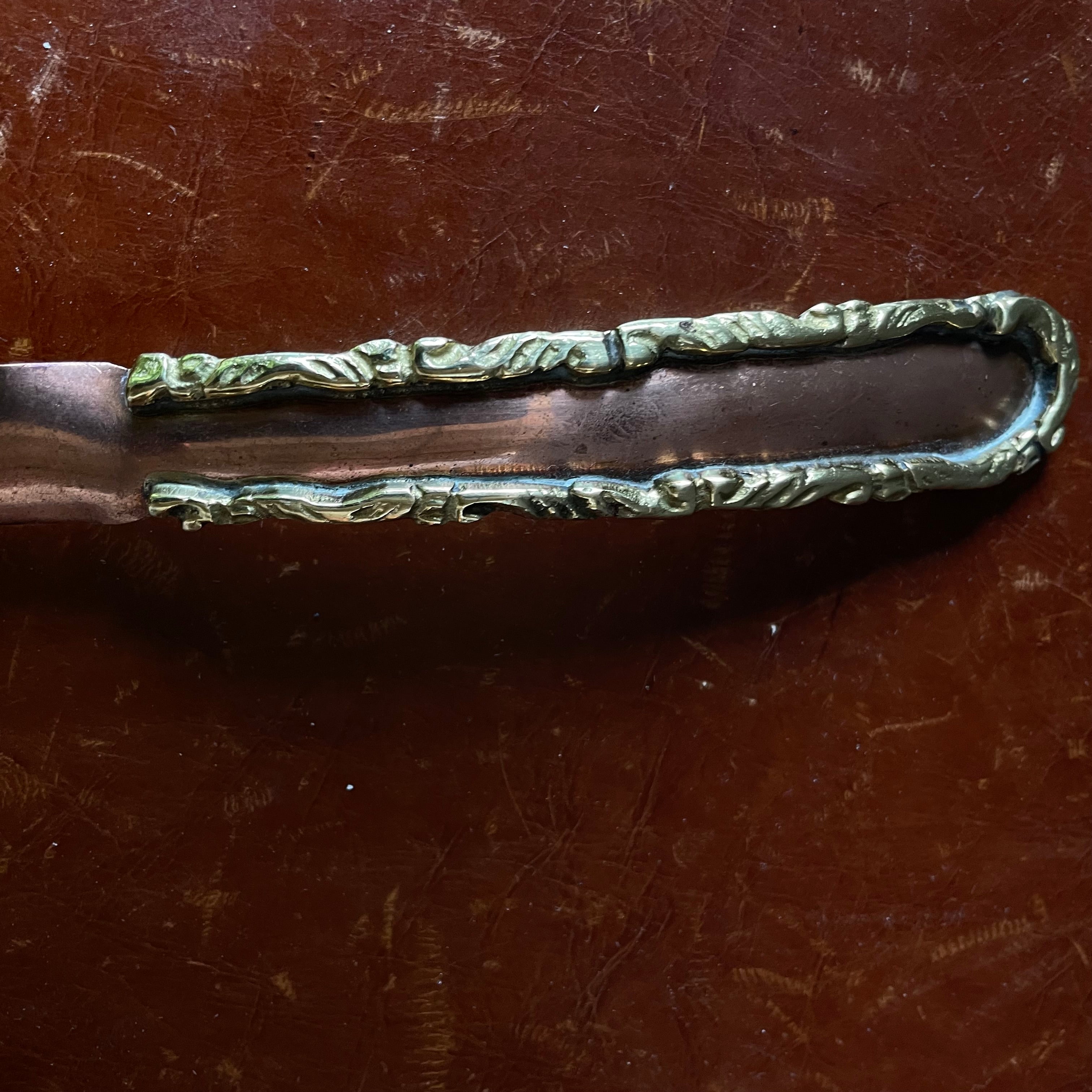 Set of 2 Handcrafted Hammered Solid Copper Bowl with Handles and Ladle
