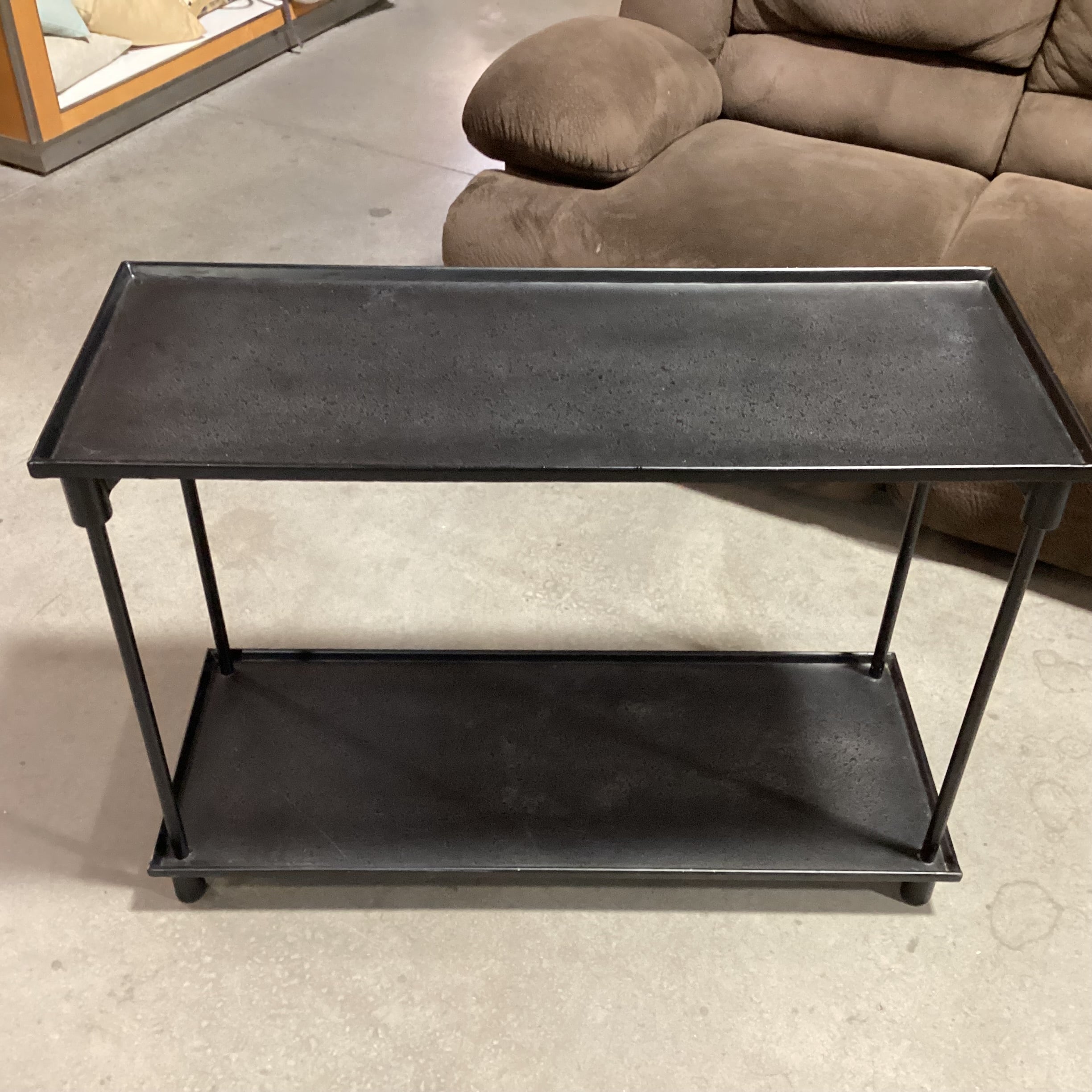 Restoration Hardware 2 Tiered Texture Finished Iron Console Sofa Table 42"x 16.5"x 30.5"
