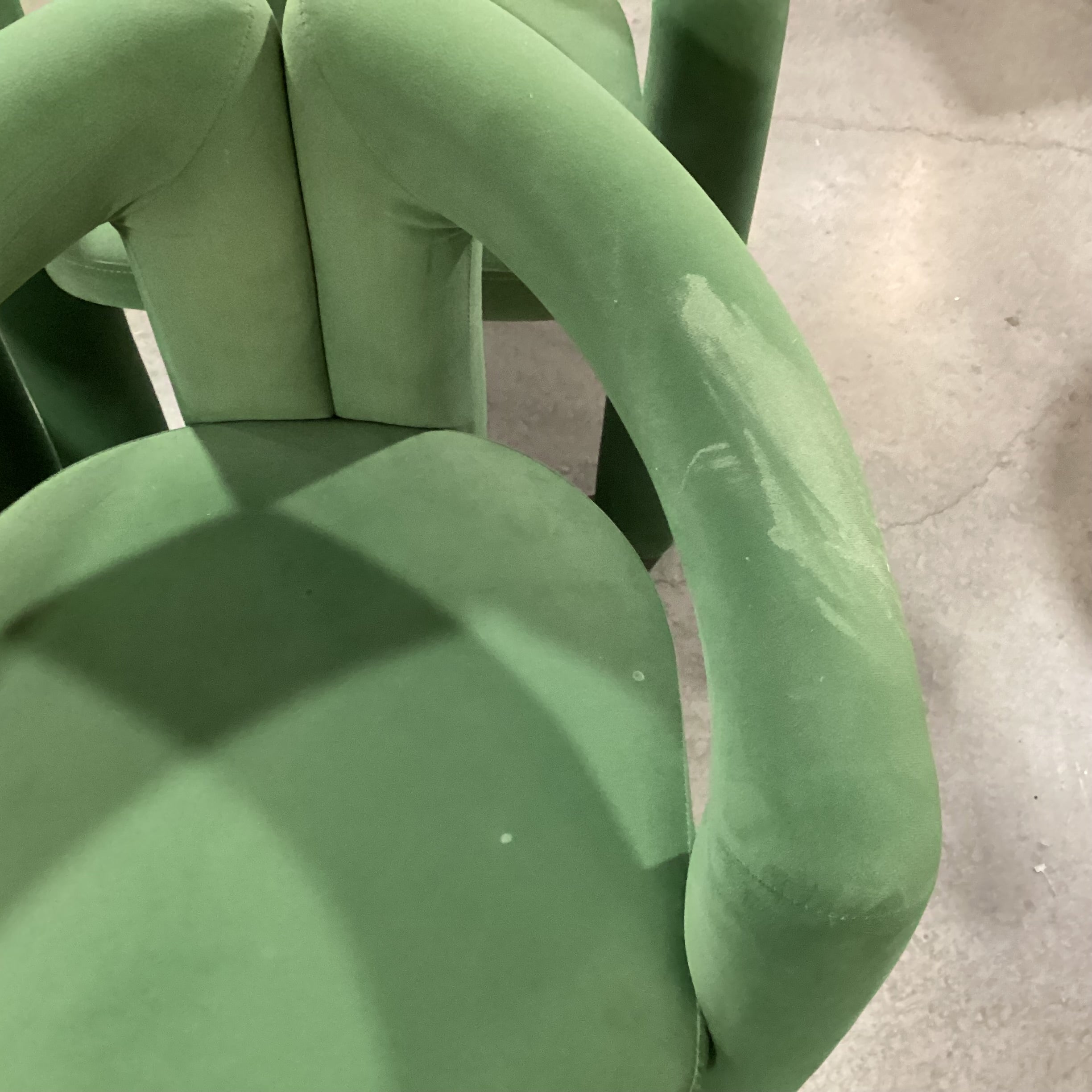 SET of 4 Mid Century Style Green Velvet Dining Chairs 24"x 20"x 29"
