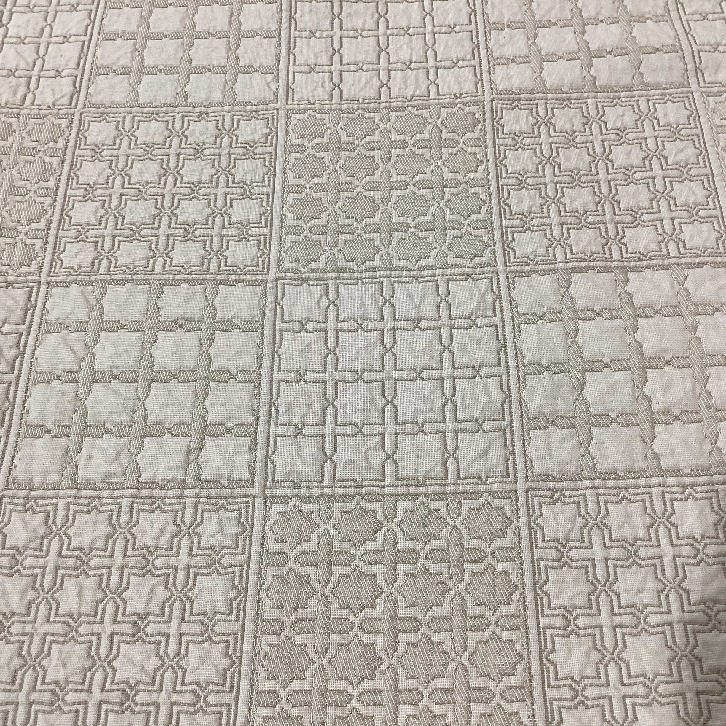 Ornate Carved Wood with Ivory Quilted Slipcover Leather Underneath Chair 26"x 26"x 46"