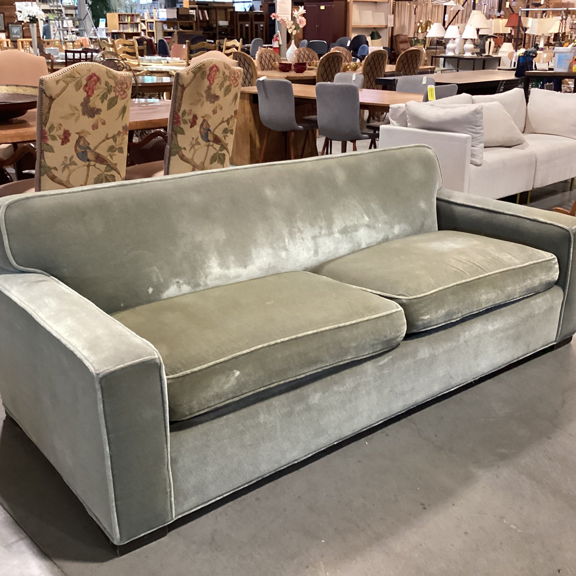 Sage Mohair Queen Sleeper Sofa 86"x 39"x 31"