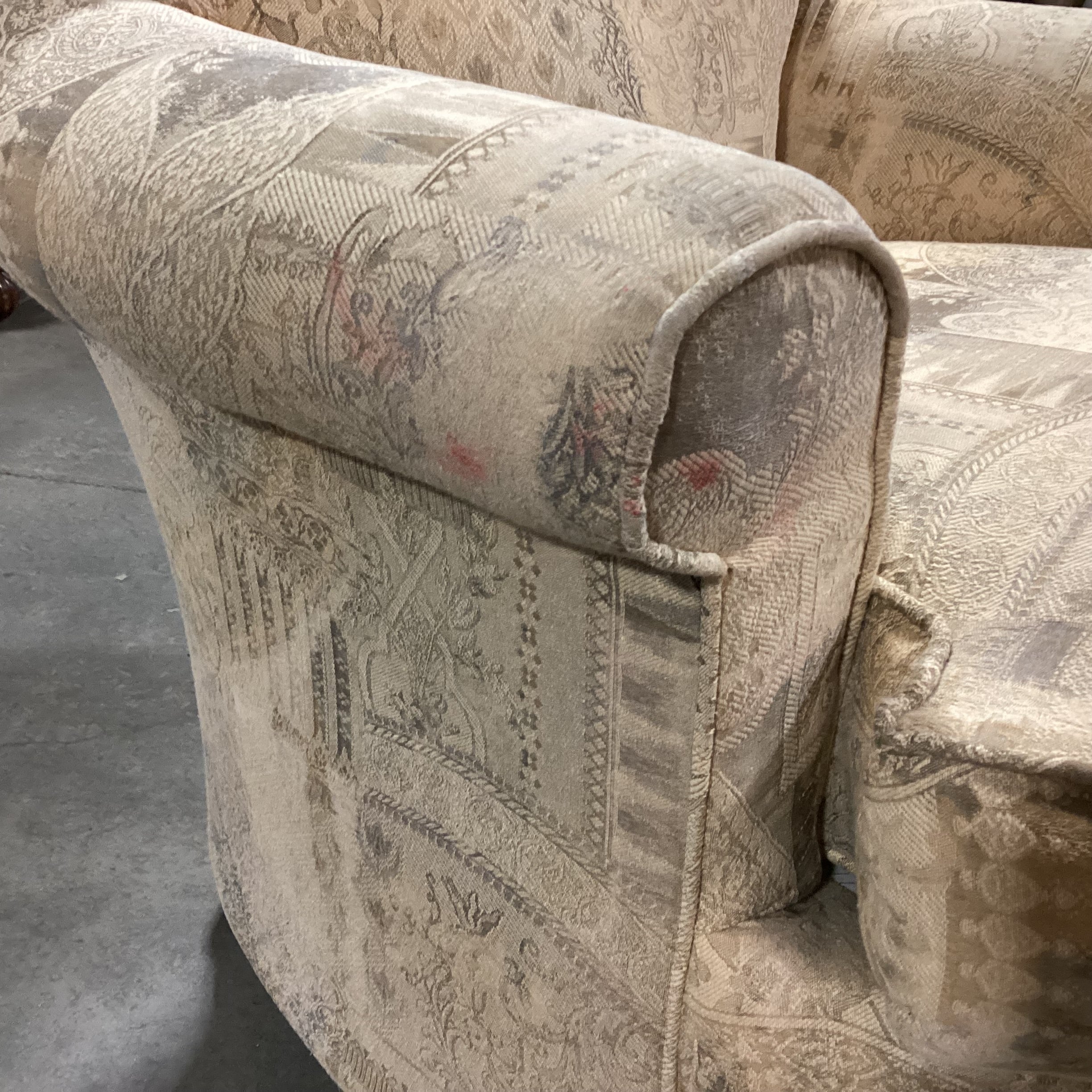 Rowe Furniture Cream Gold Grey Multi Design Swivel Rock Chair 33"x 34"x 33"