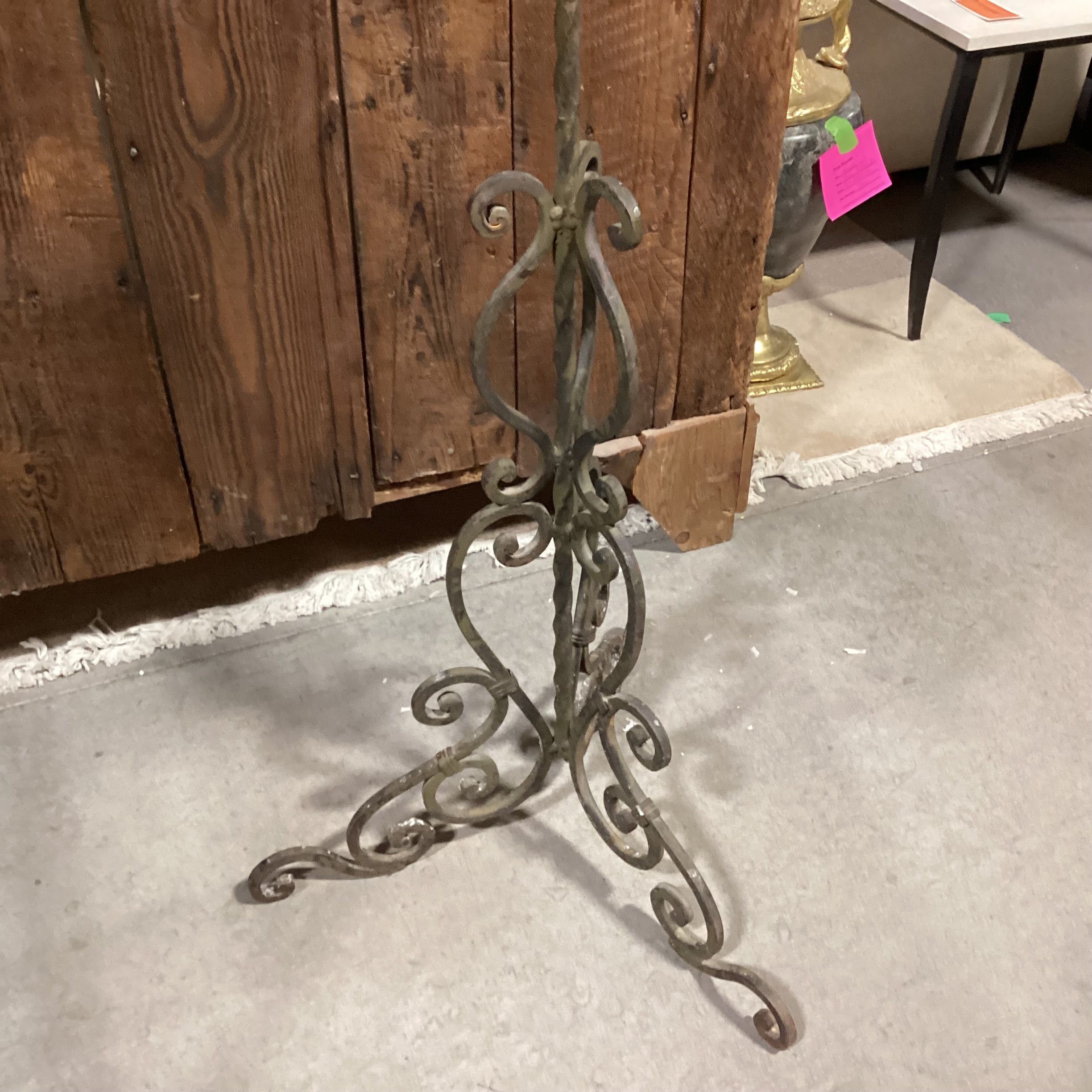 Vintage Ornate Wrought Iron Candelabra 24" Diameter x 73"