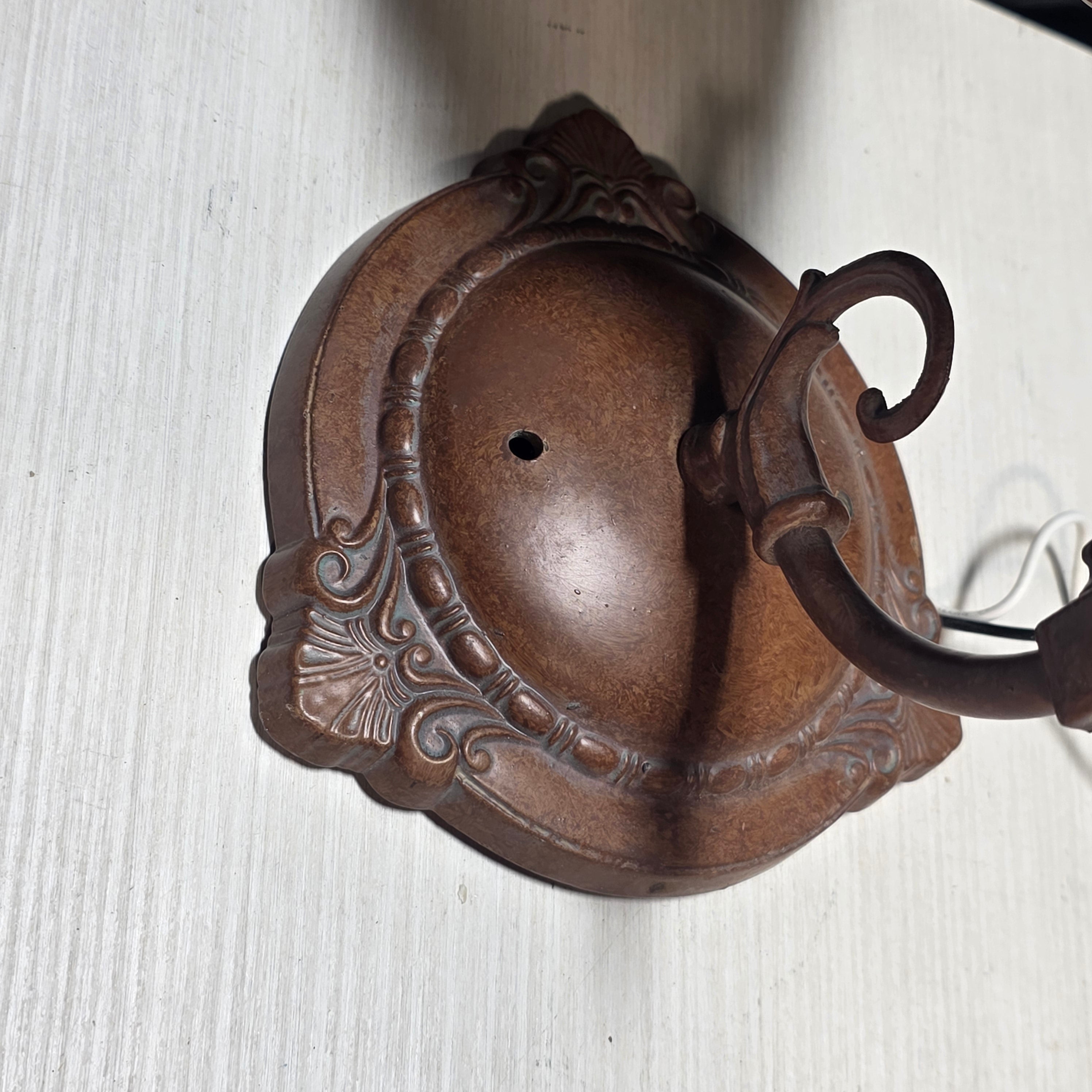 Vintage Hand Painted Rose on Frosted Glass French Inspired Sconce 6.5"x6.5"x9"