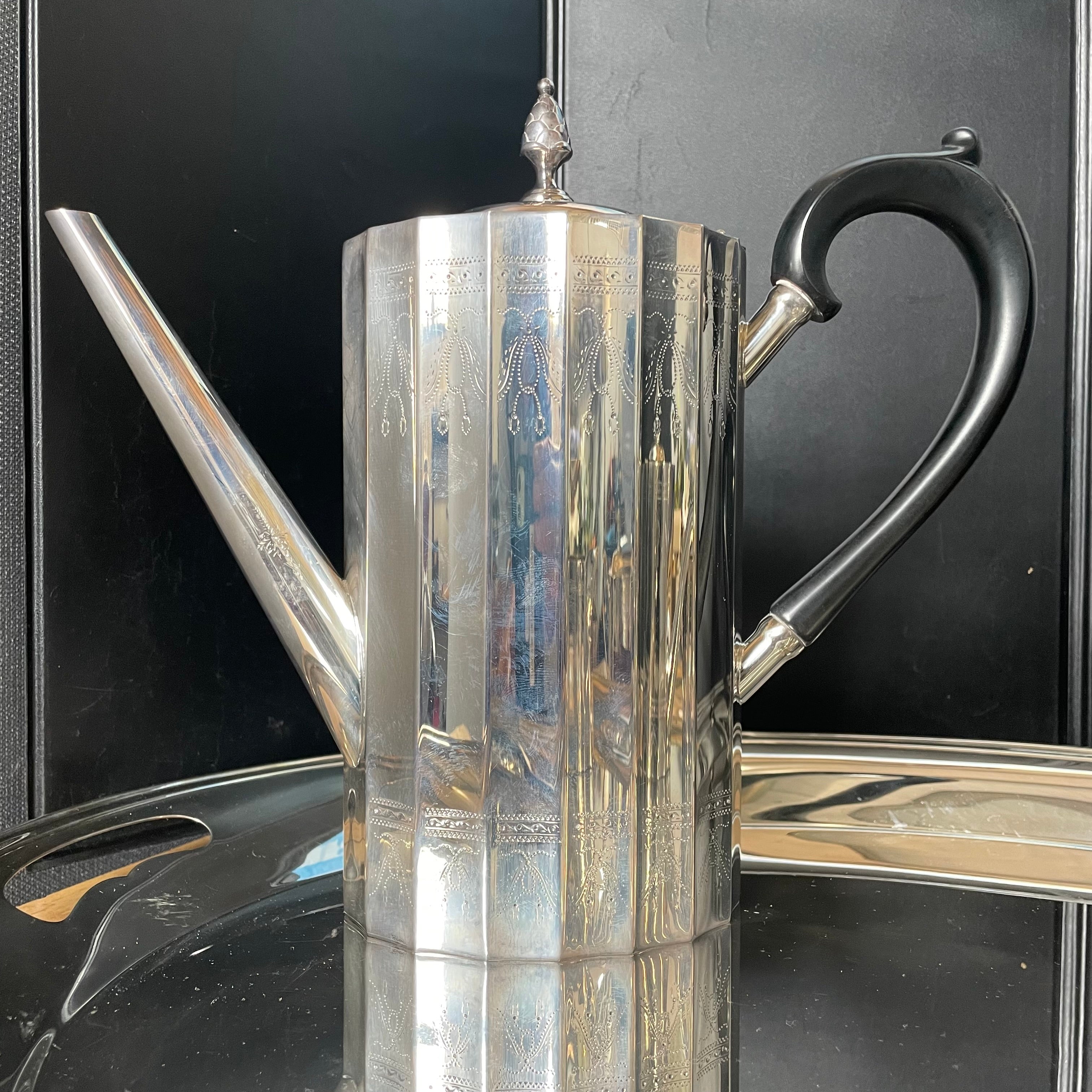 Vintage 1940-1960 Lunt Fluted Silverplated Paul Revere/Colonial Classic 5 Piece Tea Set