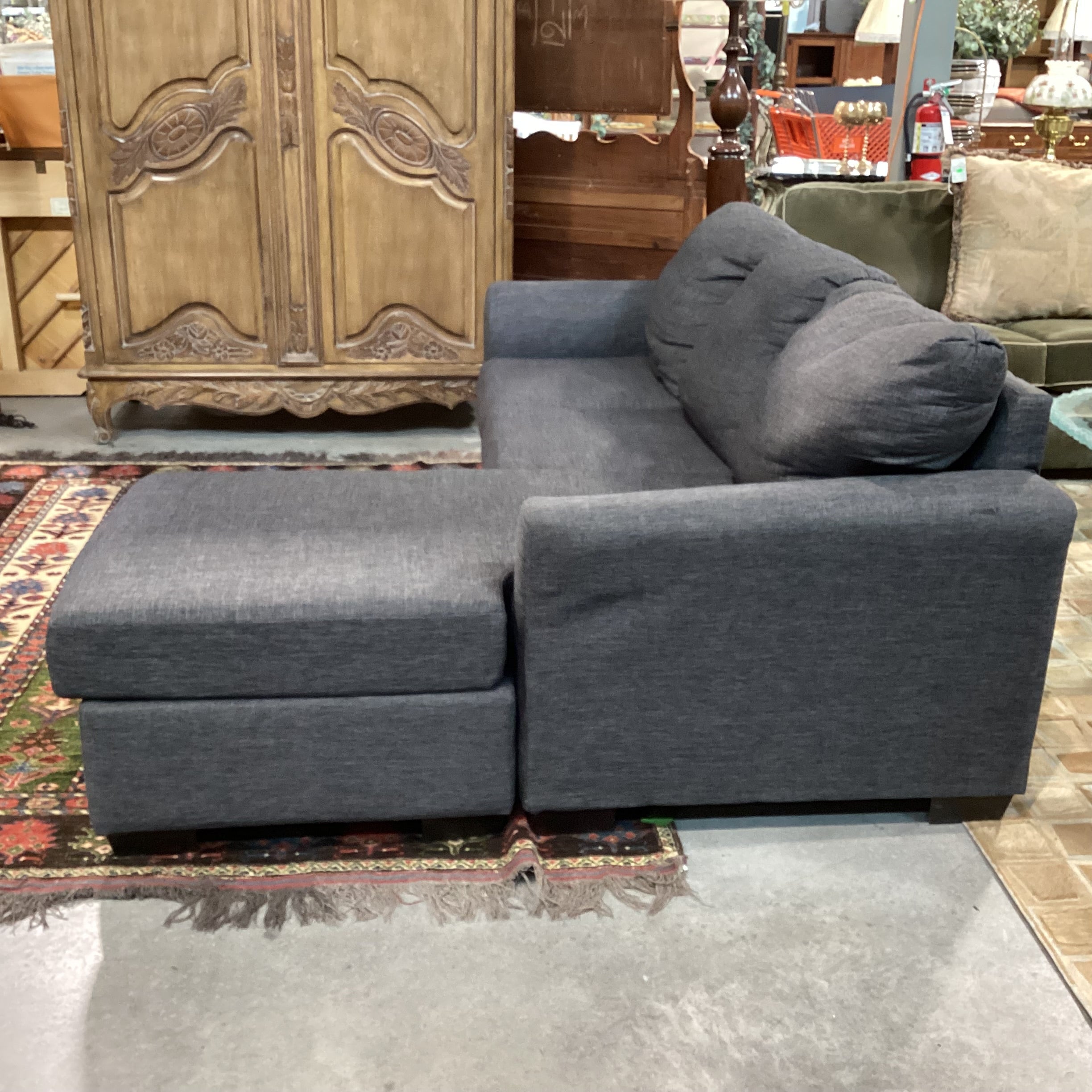 Charcoal Woven 2 Piece with Left or Right Chaise Sectional 81"x 68"x 37"x 36"