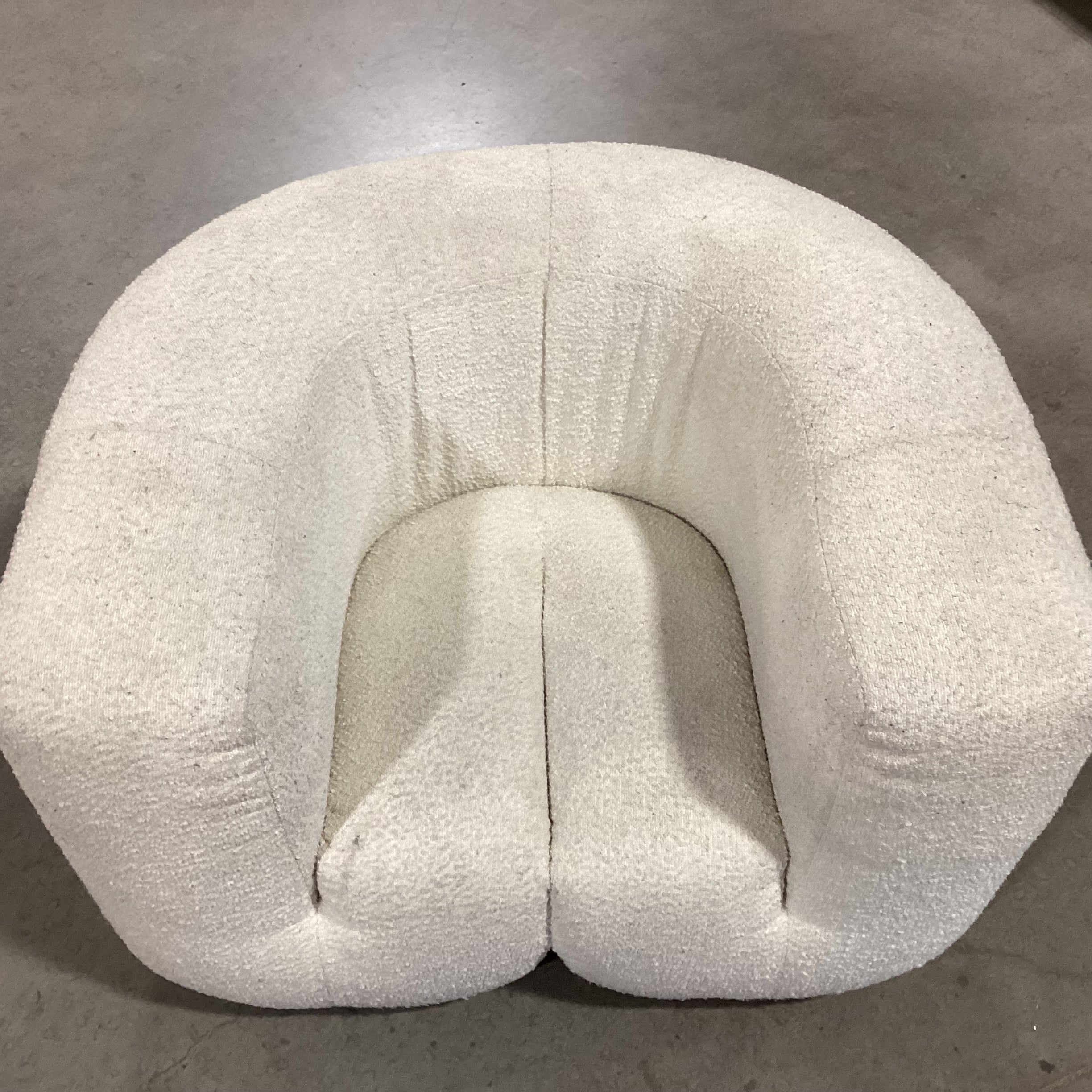 Contemporary Ivory Boucle Chair 41"x 34"x 29"