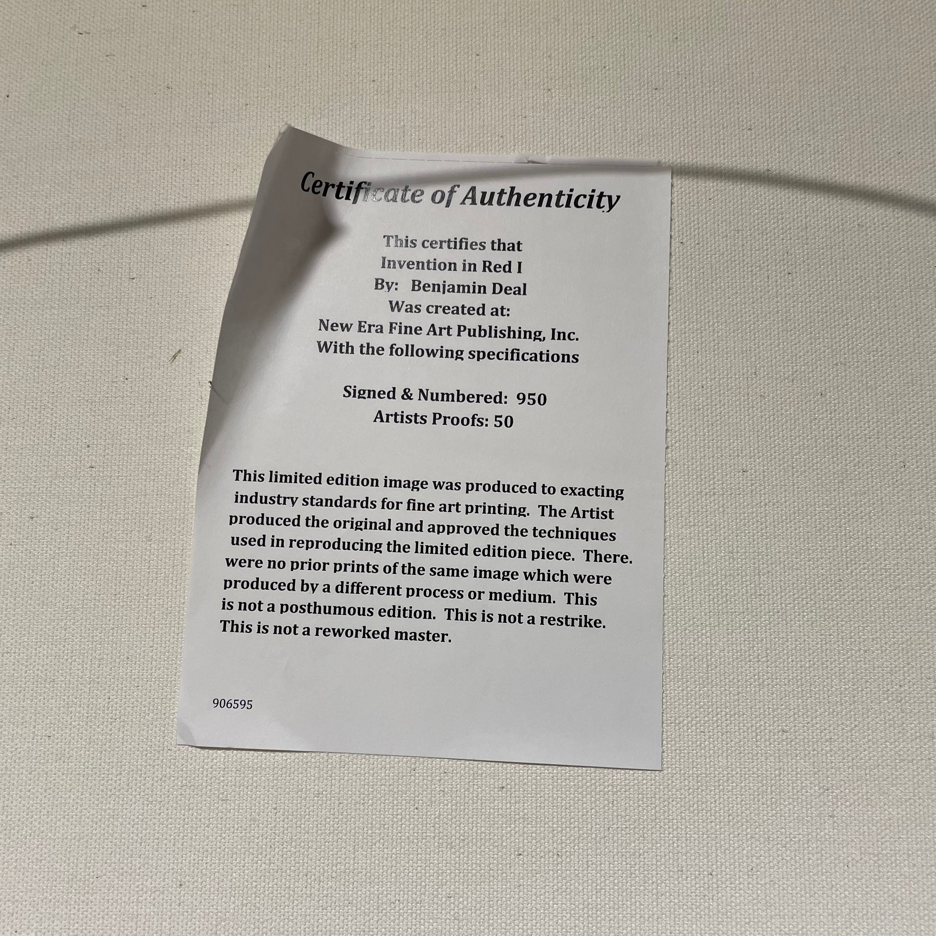 Benjamin Deal Signed Limited Edition "Red I" Canvas Print 24" x 48"