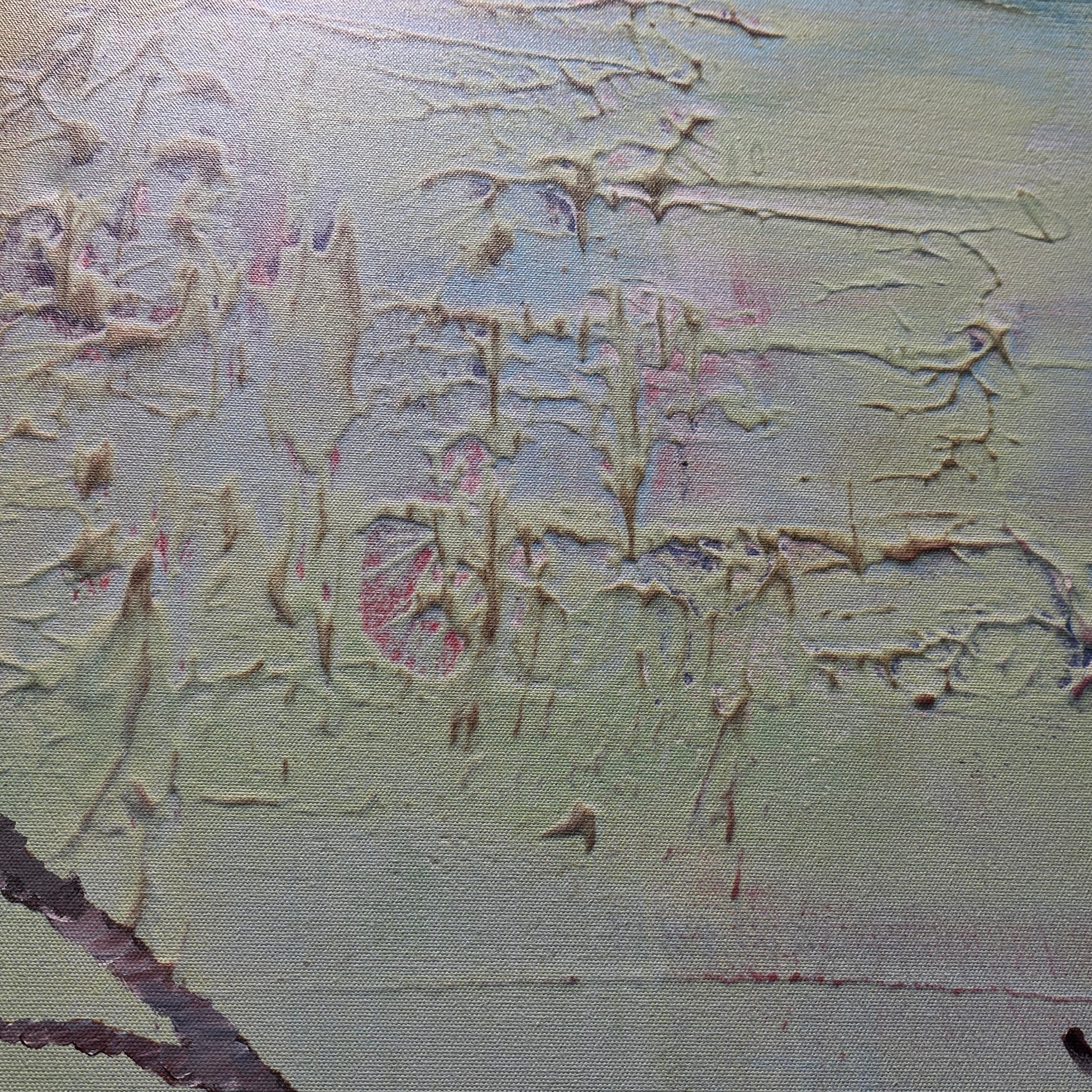 Laura Gunn's "Dogwood on Turquoise" Canvas Print Signed Comes with Certificate of Authenticity 146/950 36"x48"