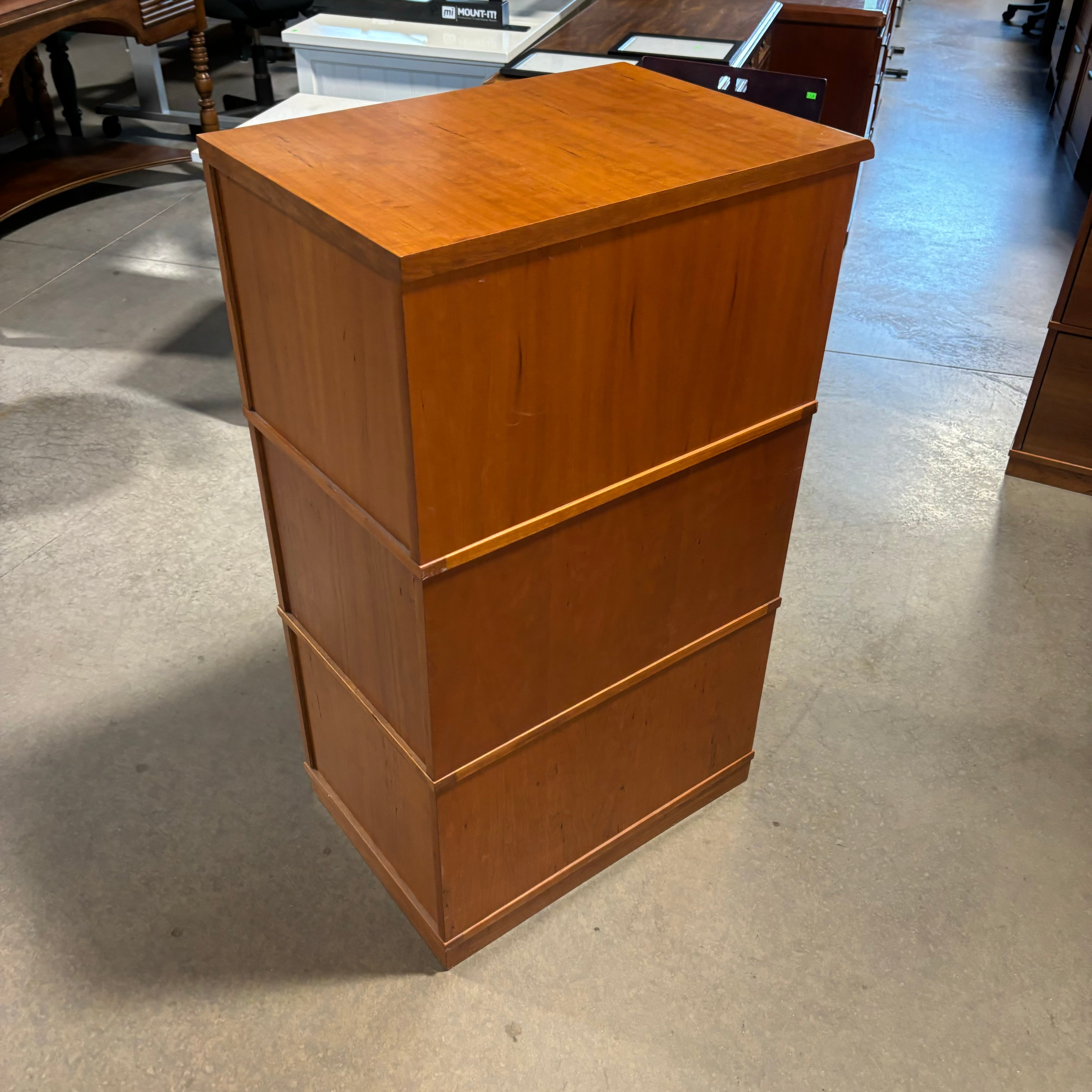 Lizell Quality Furniture Cherry Wood 4 Drawer Filing Cabinet 17"x 25"x 40"
