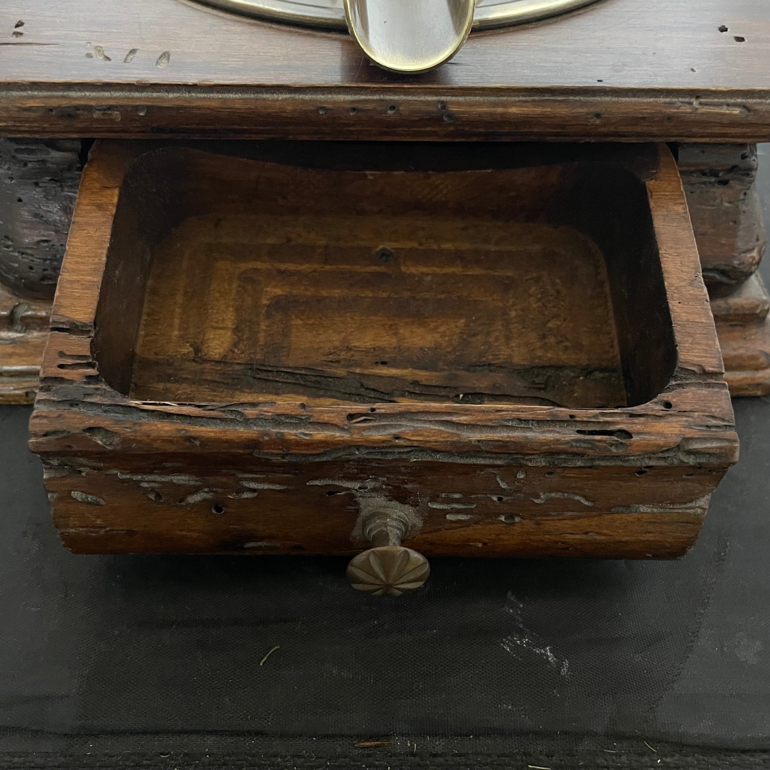 Vintage Nat Sherman Wood/Brass 1 Drawer Cigar Ashtray