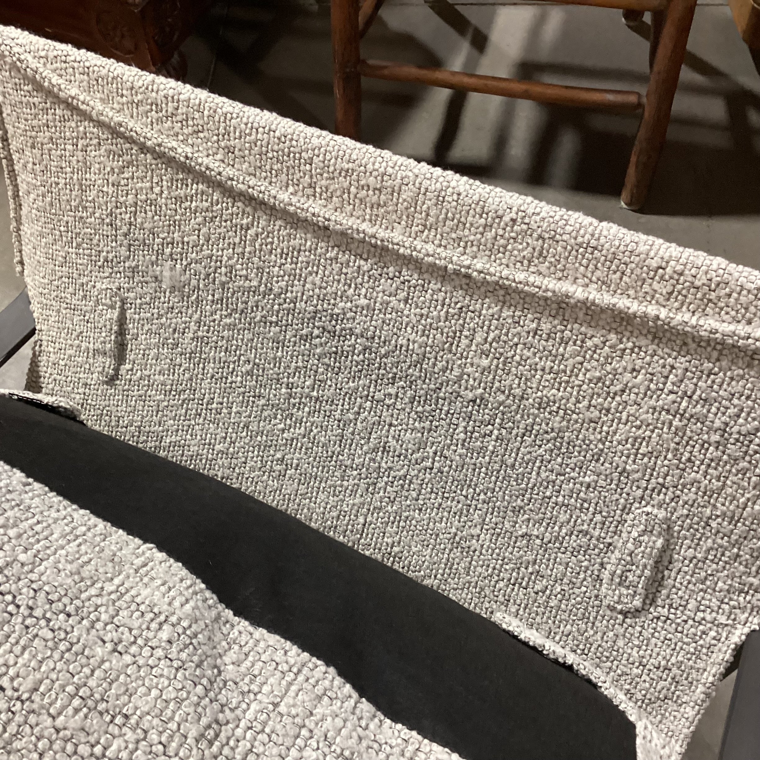 Four Hands Emmett Grey Boucle and Iron Sling Chair 29"x 32"x 28"