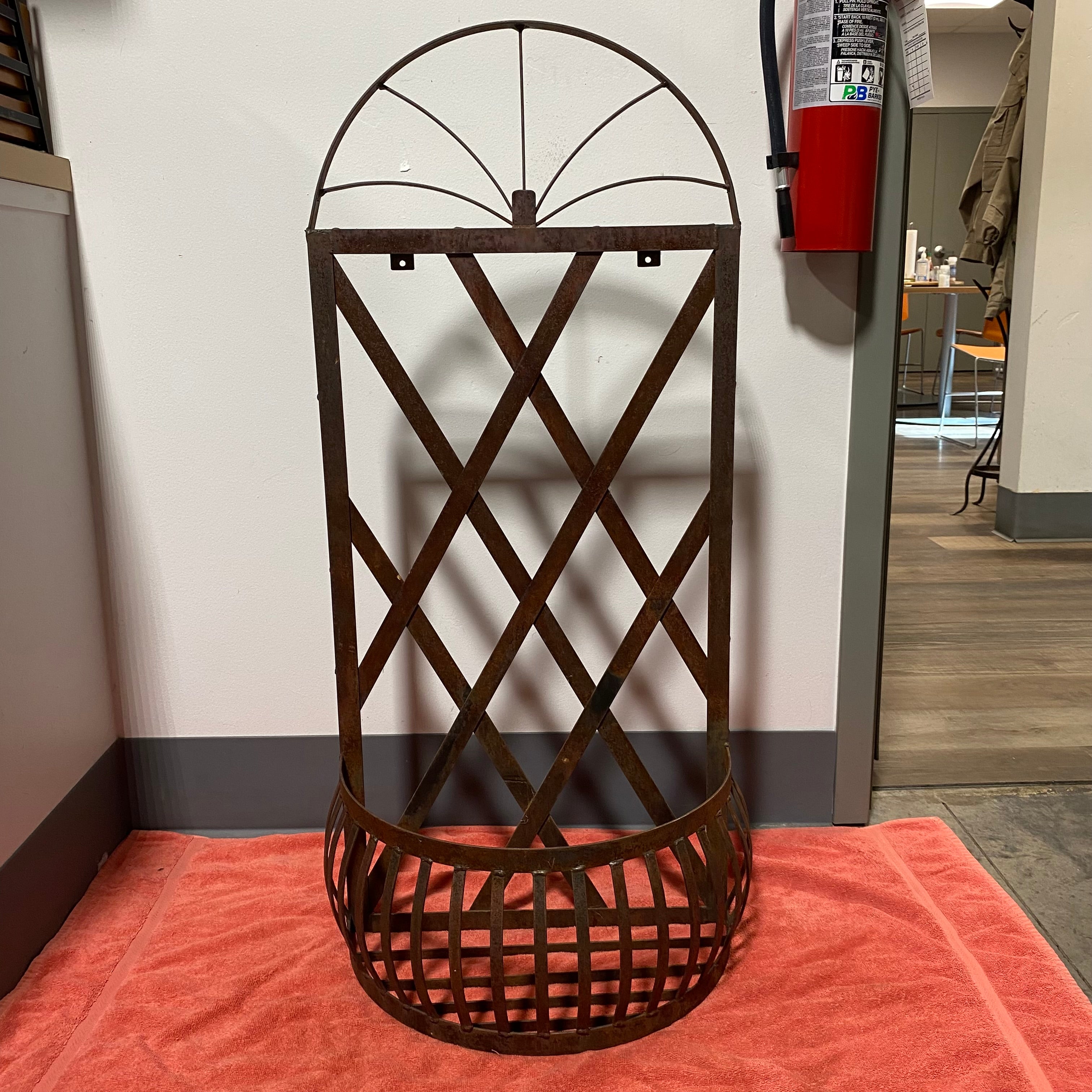 Large Vintage Metal Hanging Wall Planter 18"x 10"x 40"