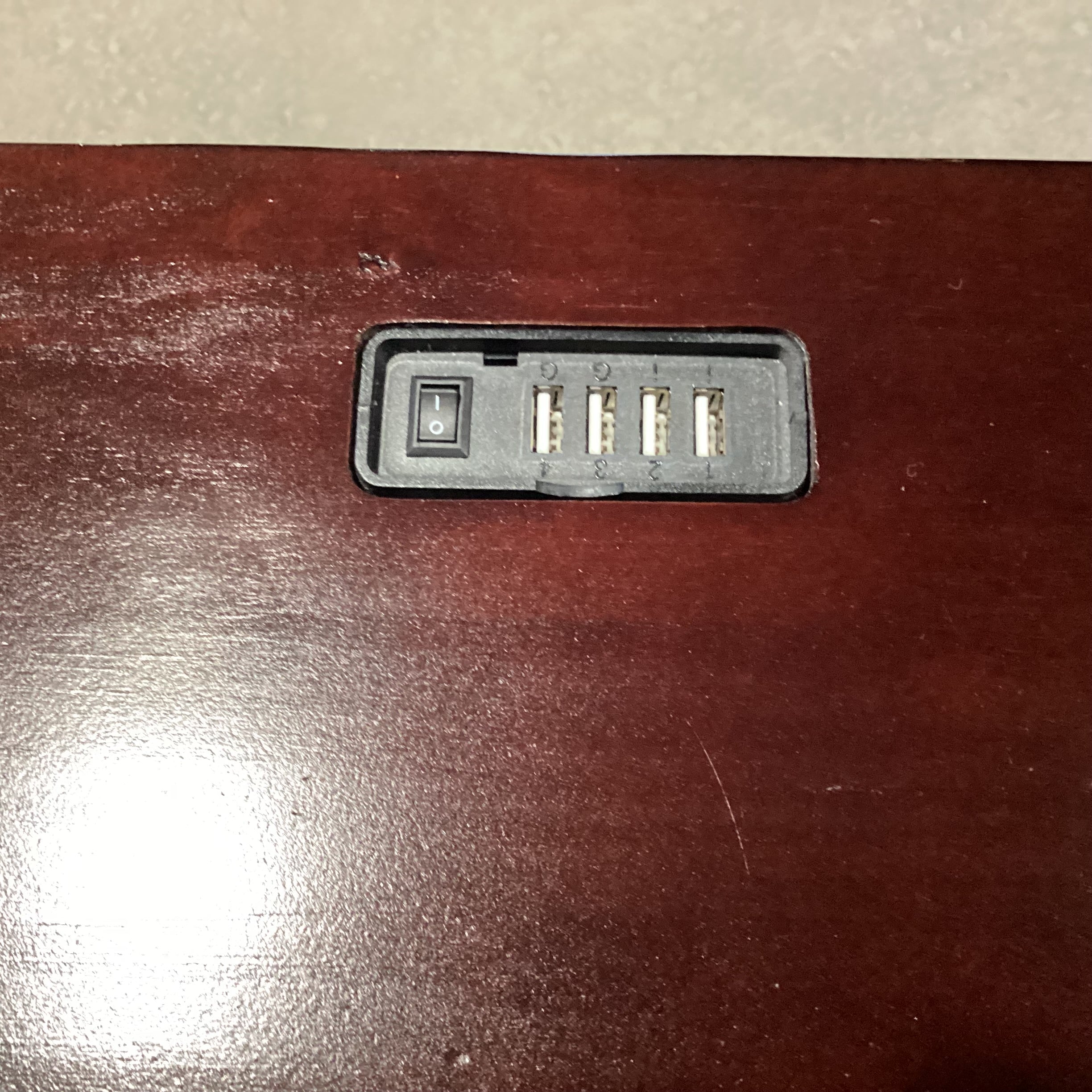 Dark Finish Wood 1 Drawer With Bottom Shelf & Plug In USB Outlet Nightstant 24"x 17"x 27"