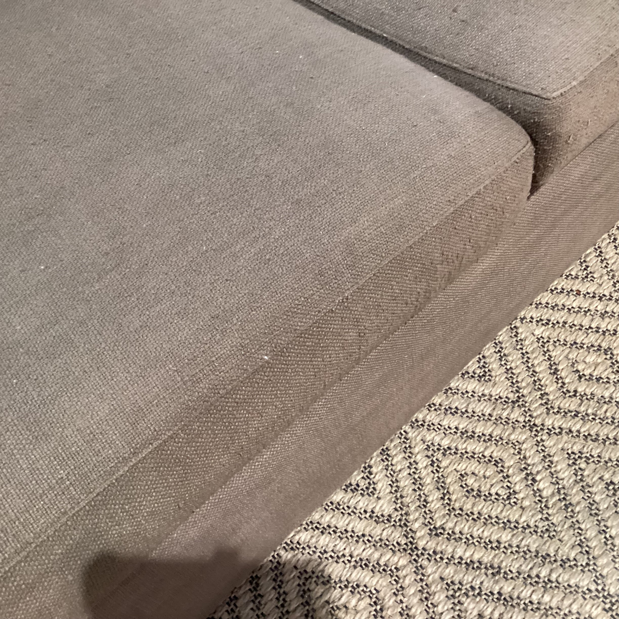 Crate & Barrel Taupe Woven Down Mix with Chaise 2 Piece Sectional 124"x 63"x 46"x 26"