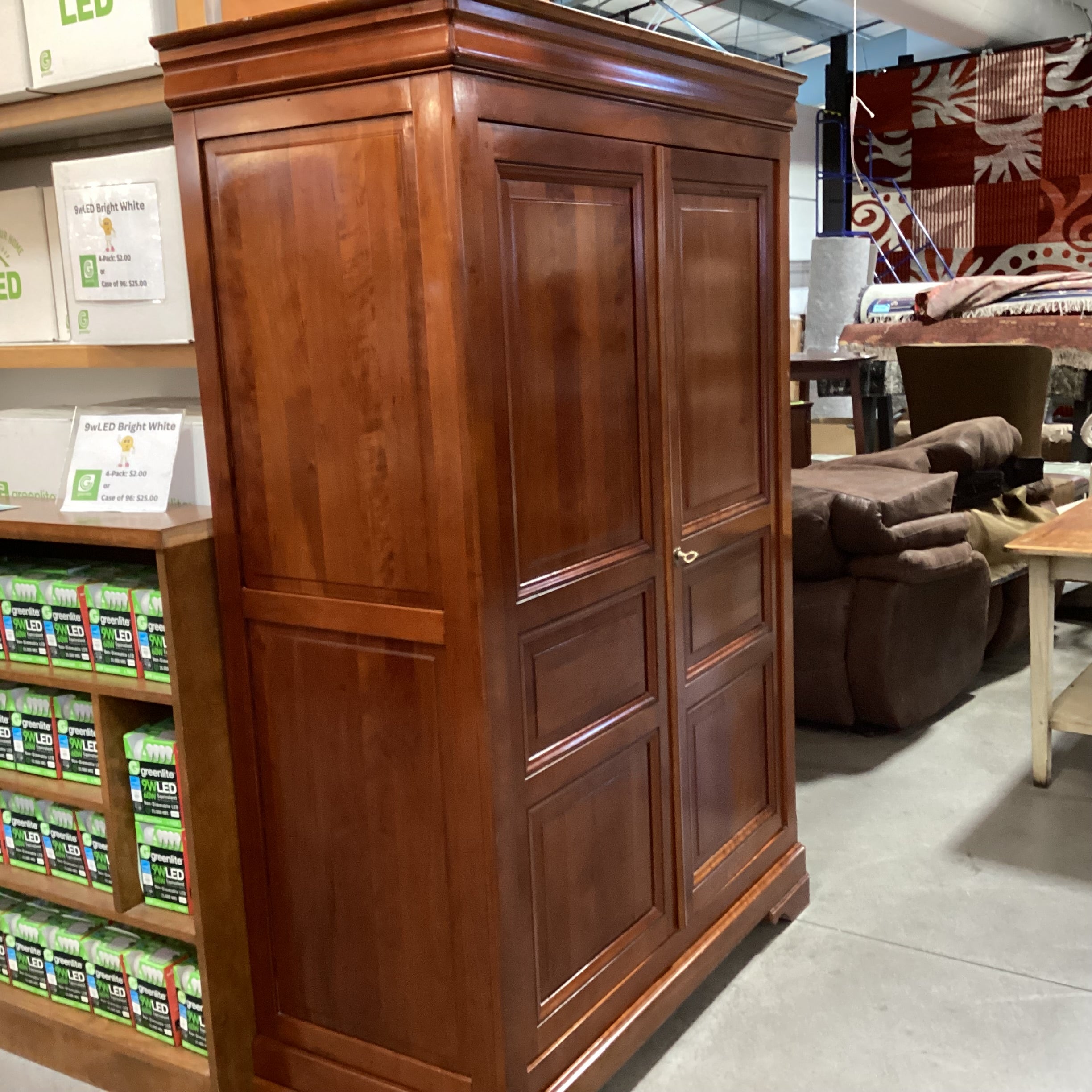 Cherry Panel Detail Made in France 2 Door Wardrobe Armoire 54"x 25"x 78"