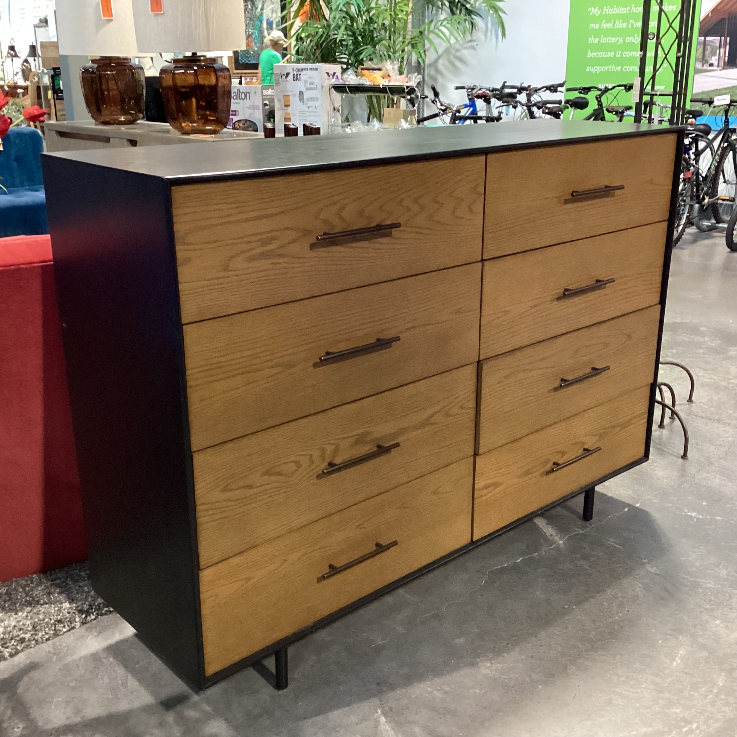 Four Hands 2 Tone Wood August 8 Drawer Dresser 59"x 19"x 43"